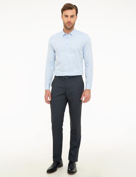 Açık Mavi Slim Fit Uzun Kollu Gömlek - 50219446016