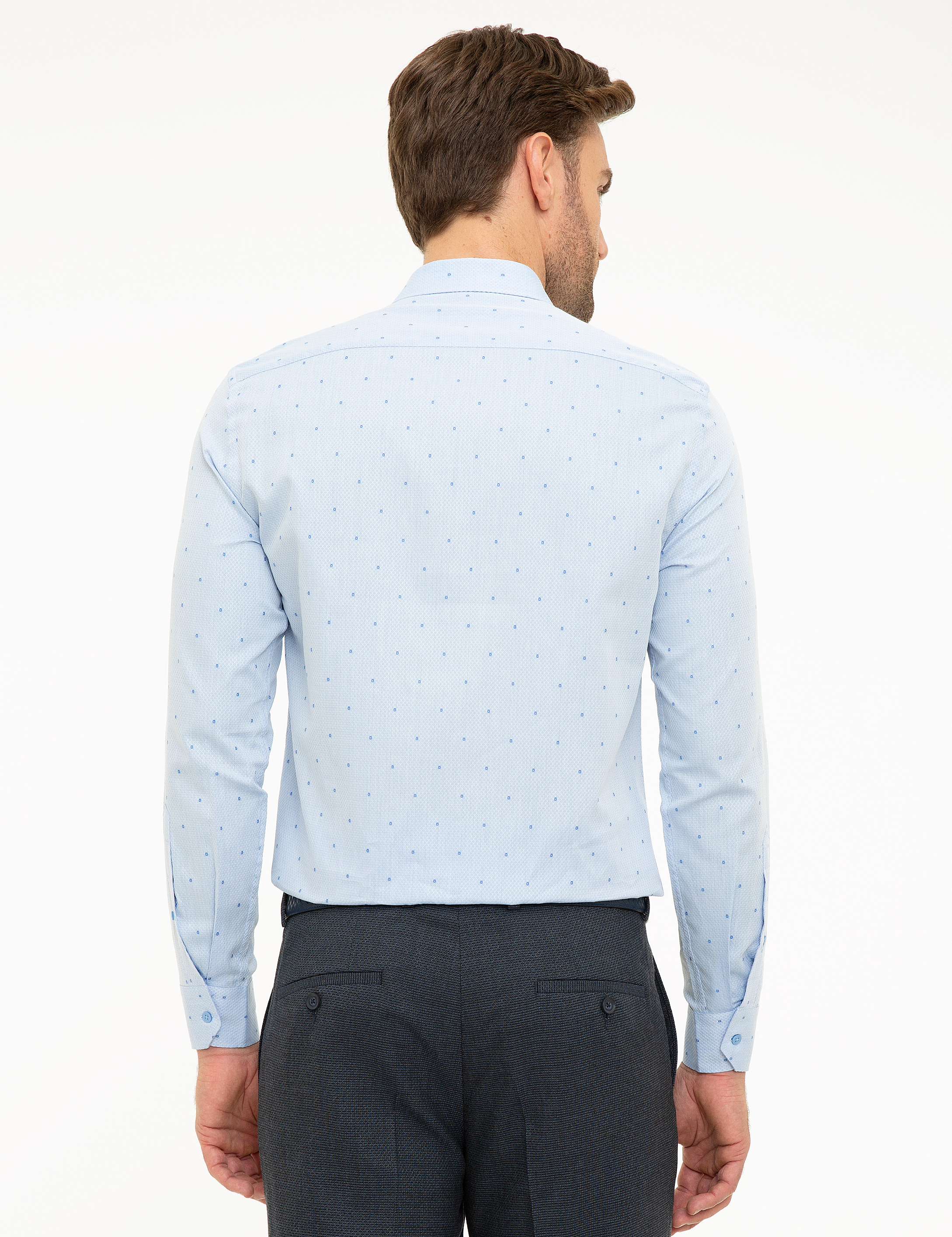 Açık Mavi Slim Fit Uzun Kollu Gömlek