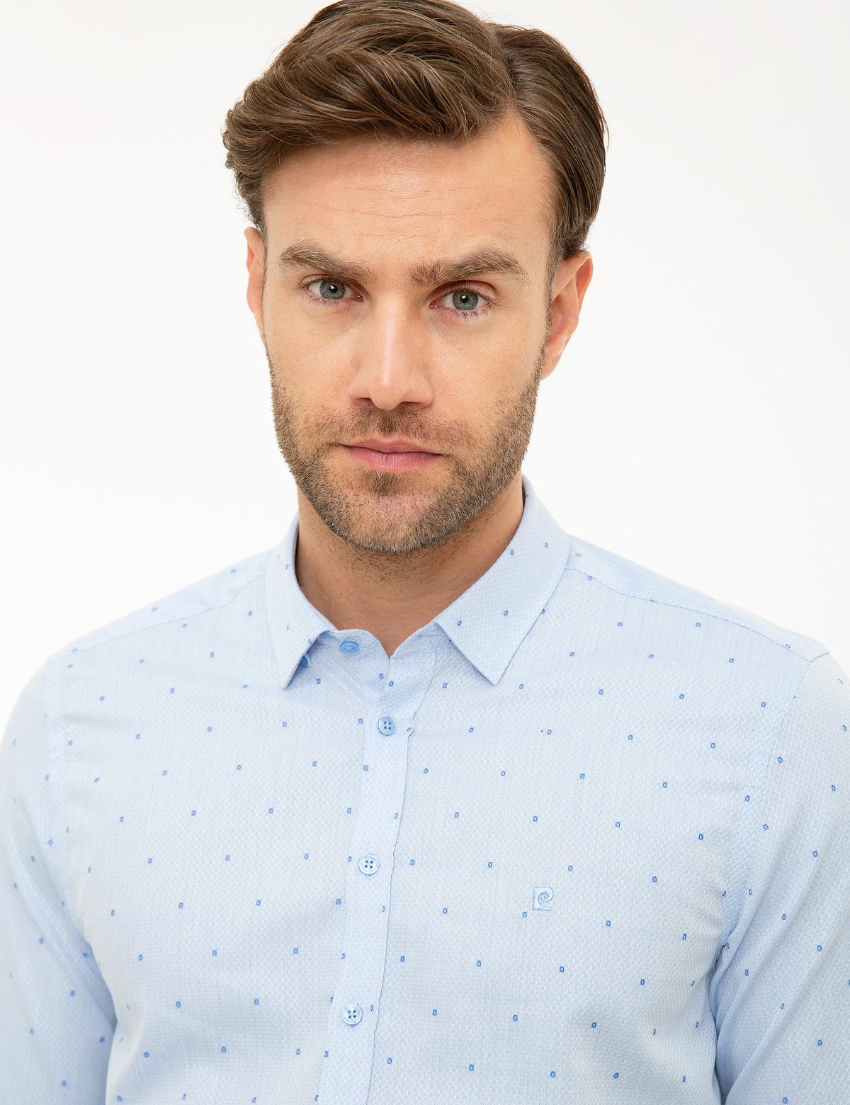 Açık Mavi Slim Fit Uzun Kollu Gömlek - 50219446016