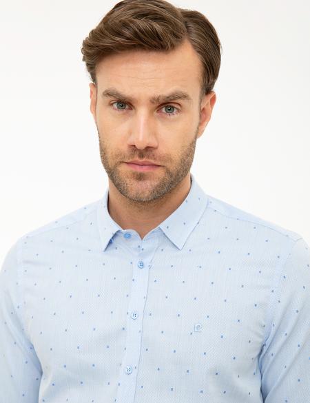Açık Mavi Slim Fit Uzun Kollu Gömlek - 50219446016