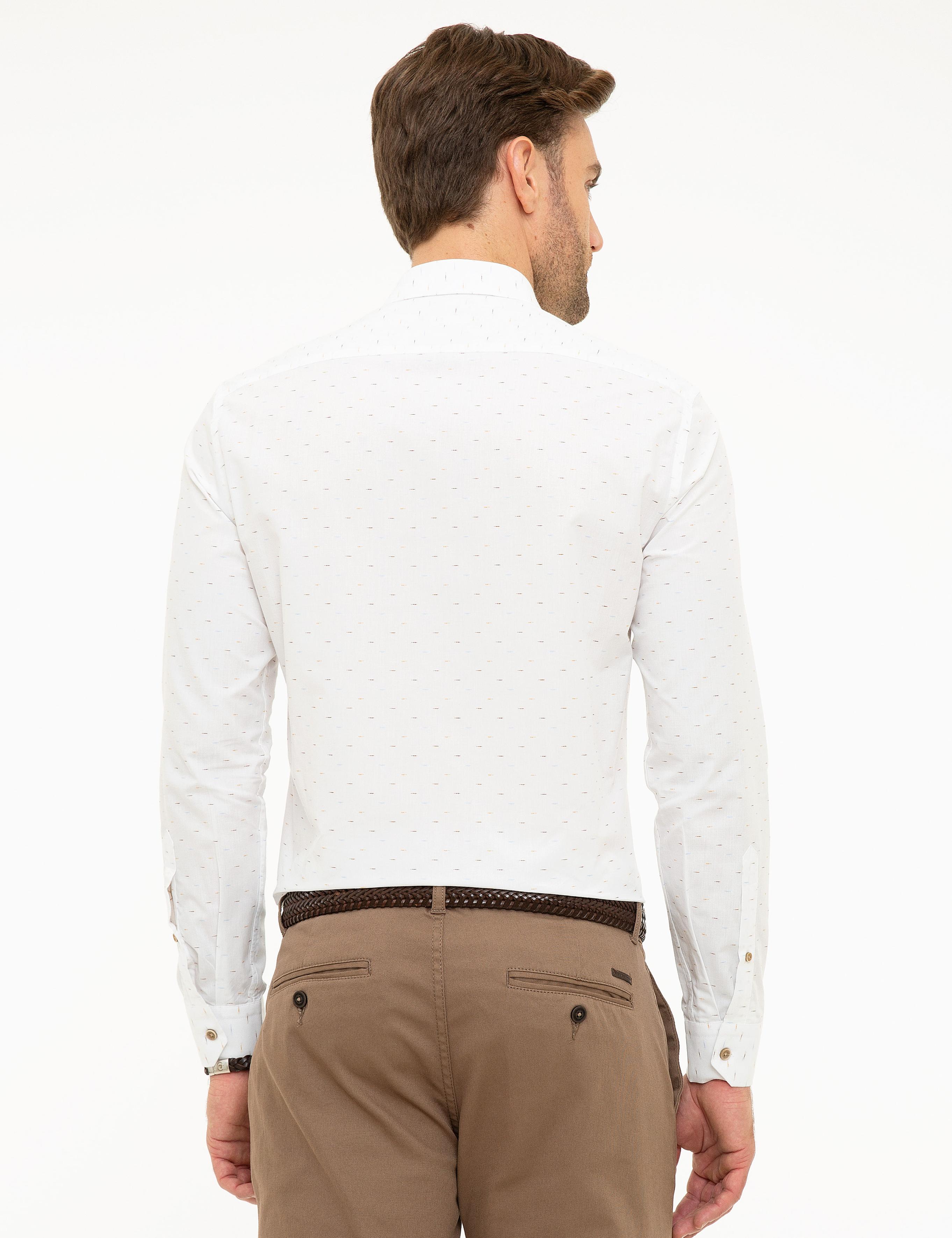 Beyaz Slim Fit Uzun Kollu Gömlek