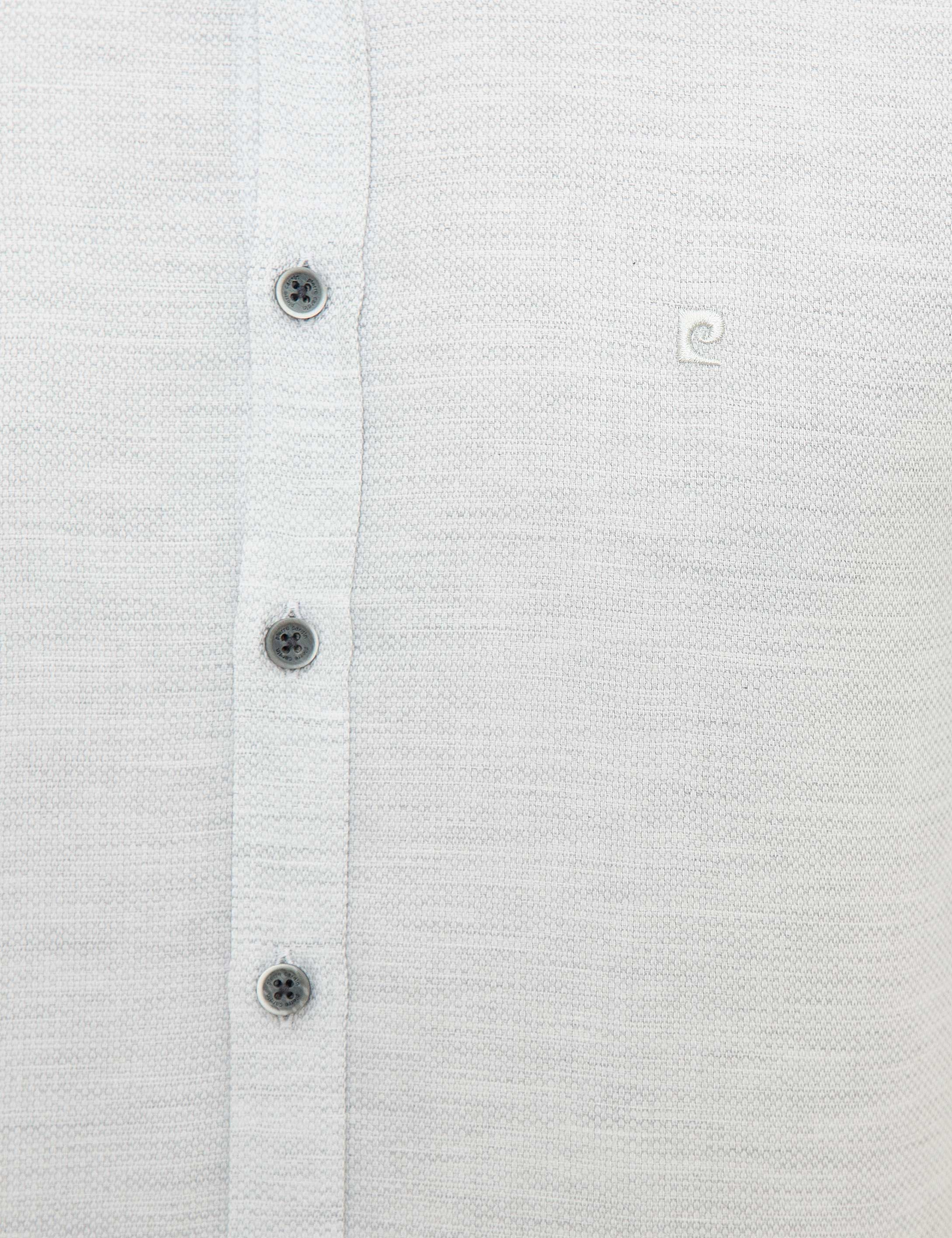 Gri Slim Fit Oxford Gömlek - Image 5