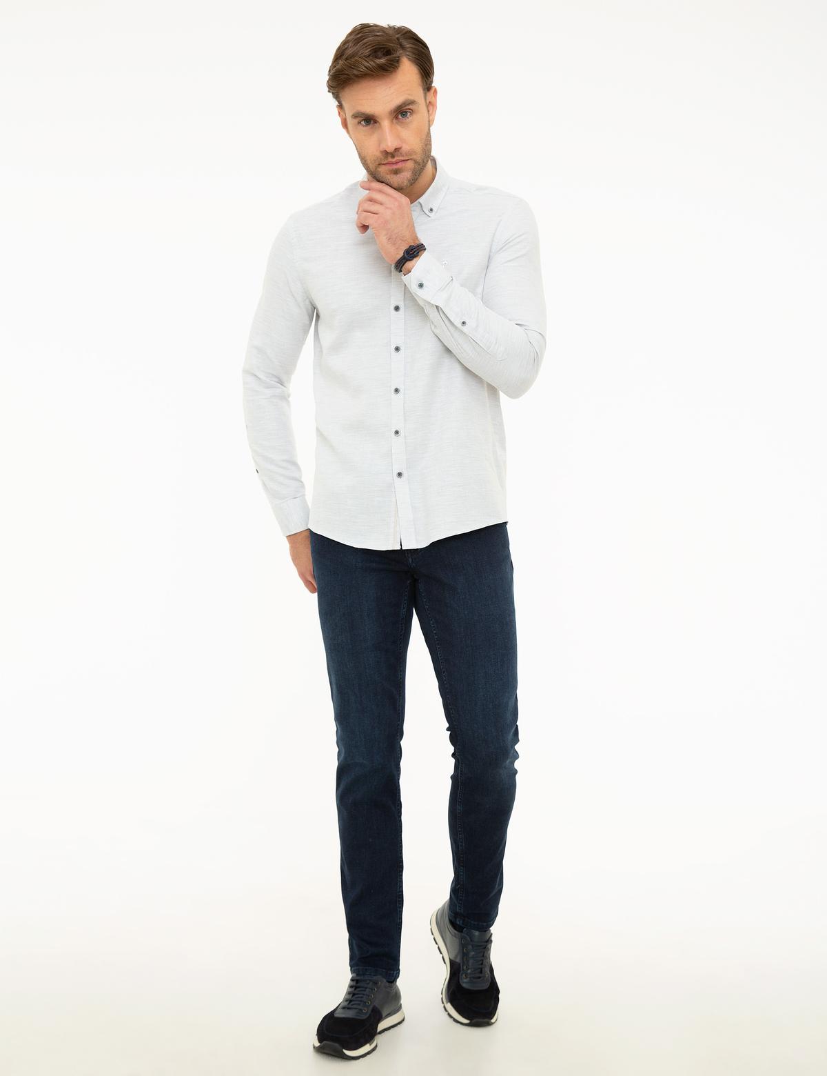 Gri Slim Fit Oxford Gömlek - 50219464012