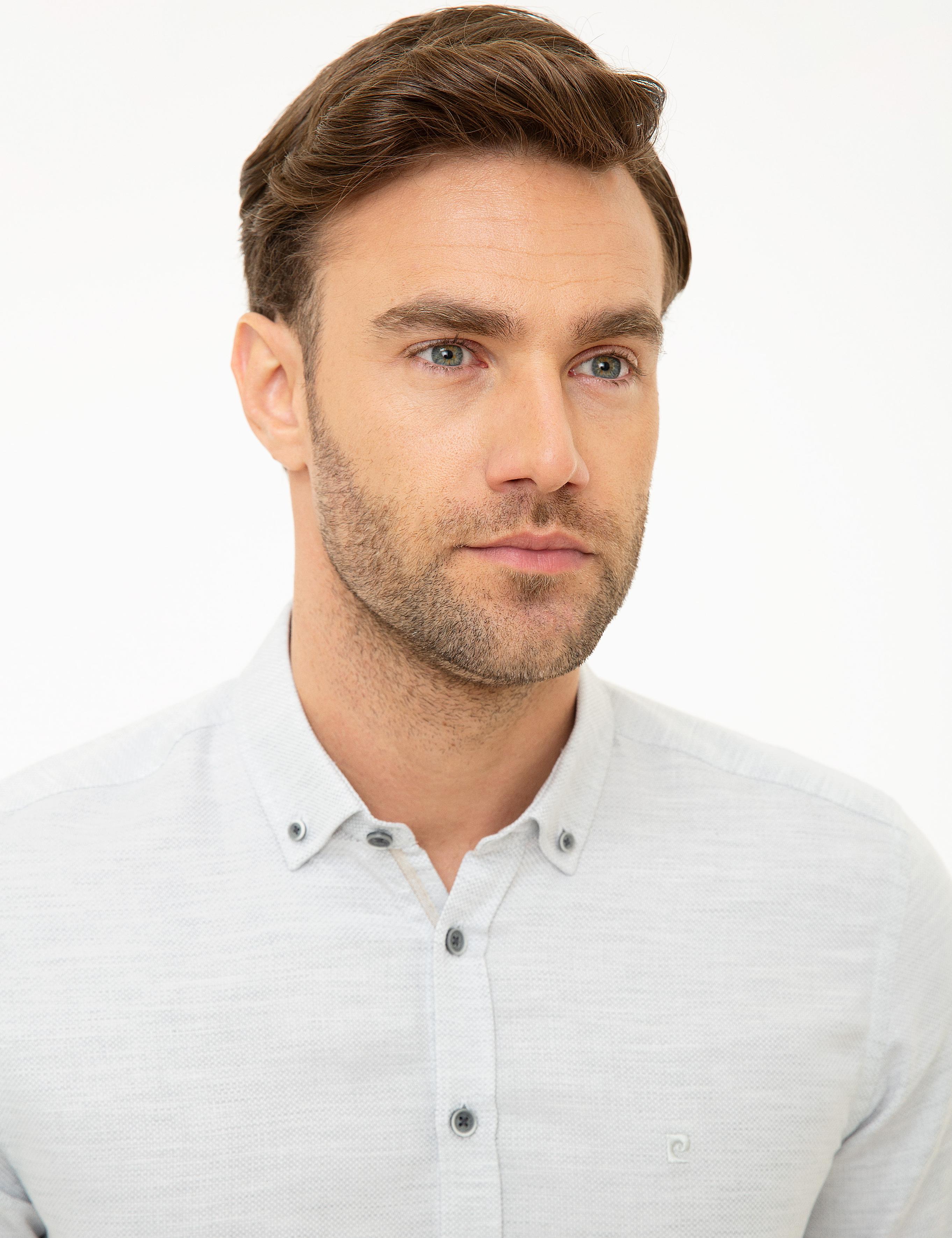 Gri Slim Fit Oxford Gömlek