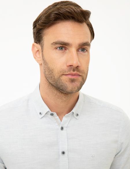 Gri Slim Fit Oxford Gömlek - 50219464012