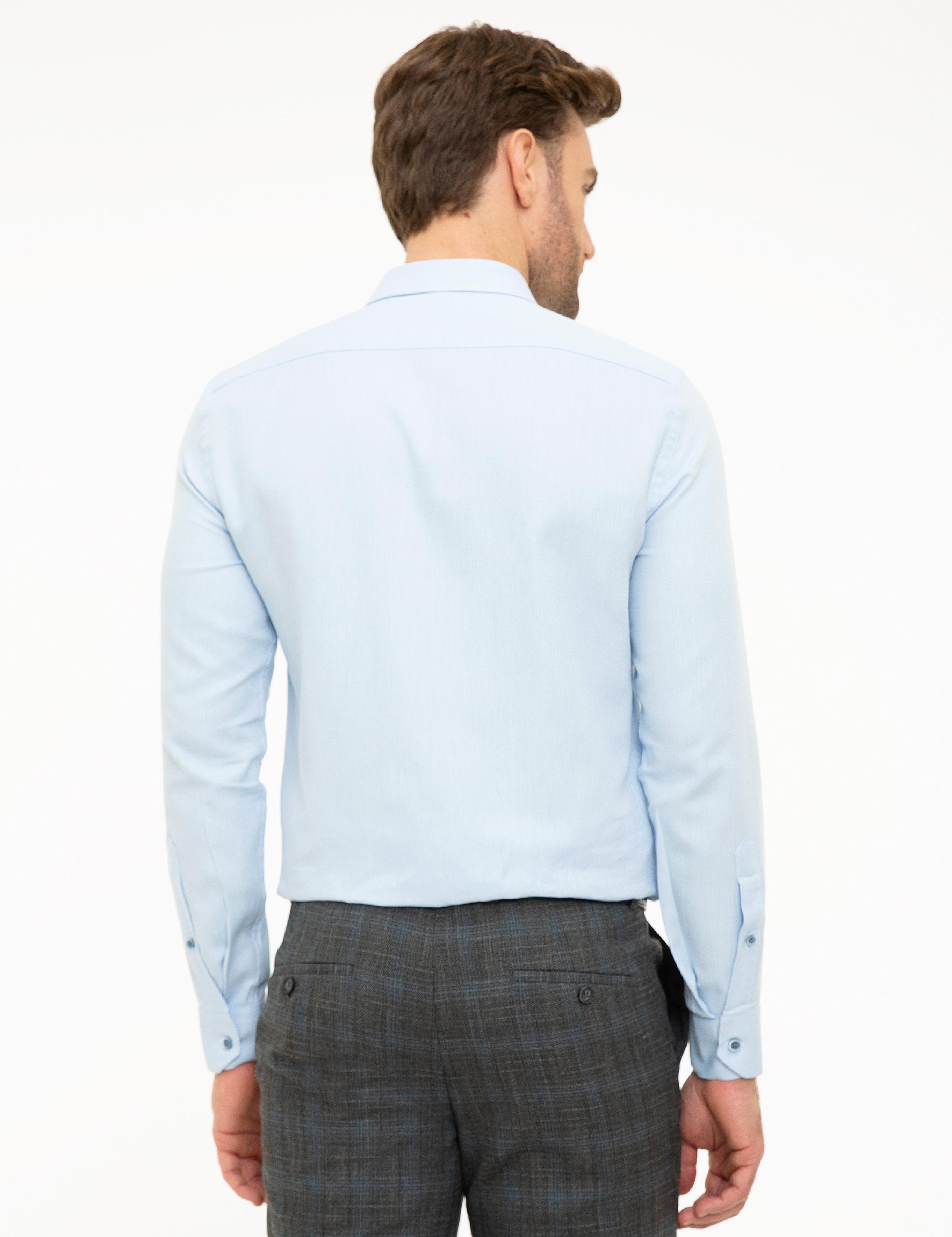 Açık Mavi Slim Fit Oxford Gömlek