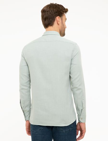 Yeşil Slim Fit Uzun Kollu Gömlek - 50219464037