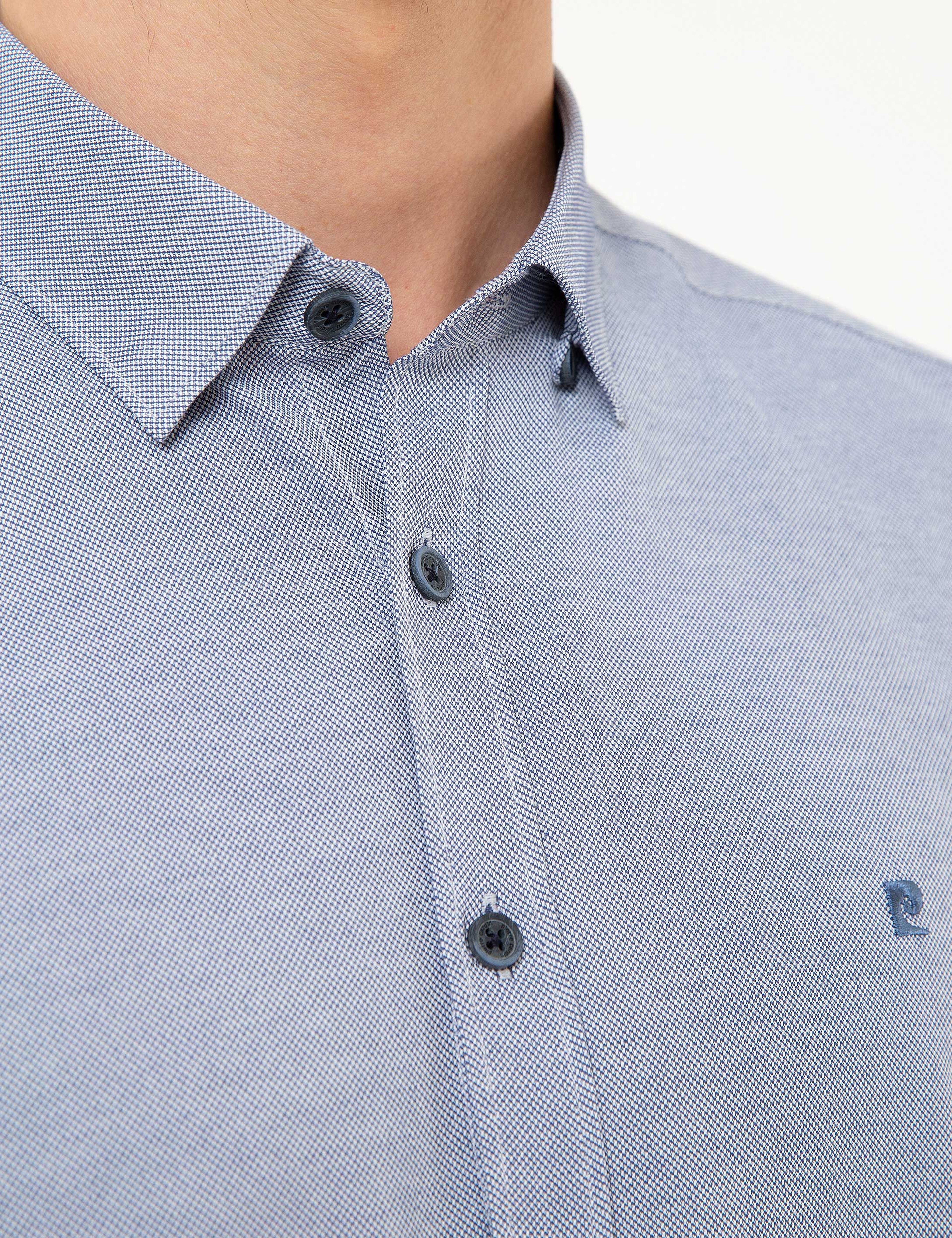 Lacivert Slim Fit Oxford Gömlek - Image 5