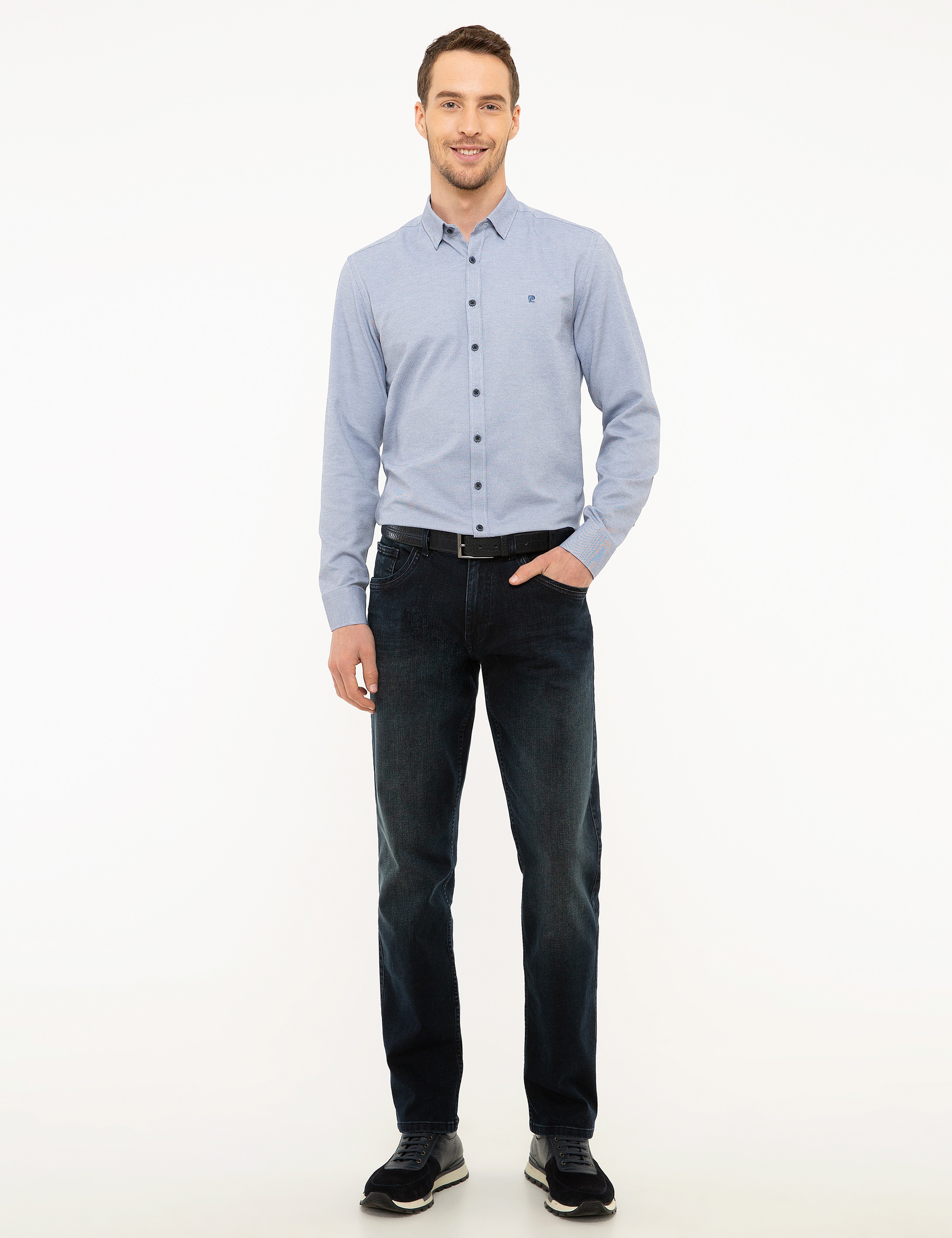 Lacivert Slim Fit Oxford Gömlek - Image 4