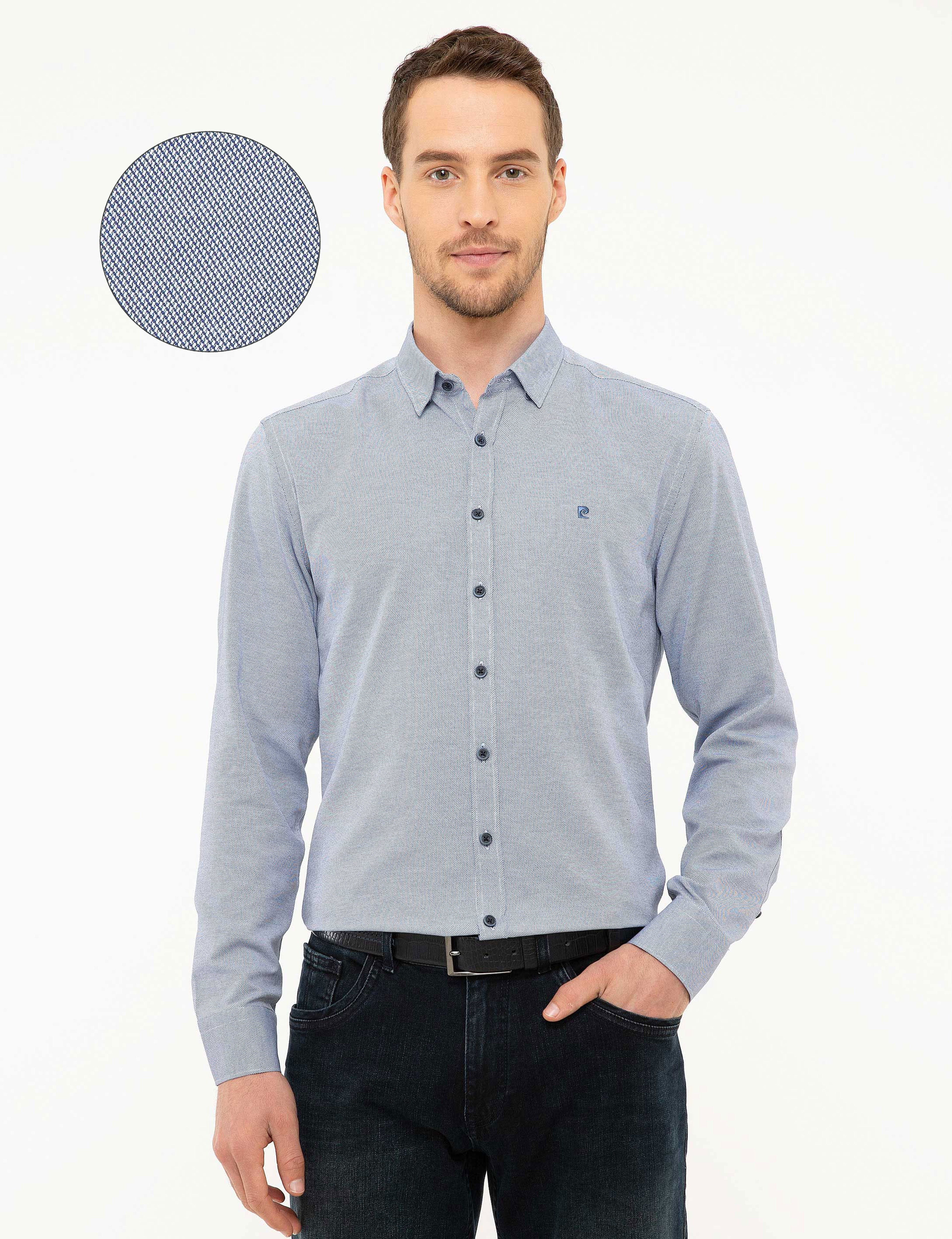 Lacivert Slim Fit Oxford Gömlek