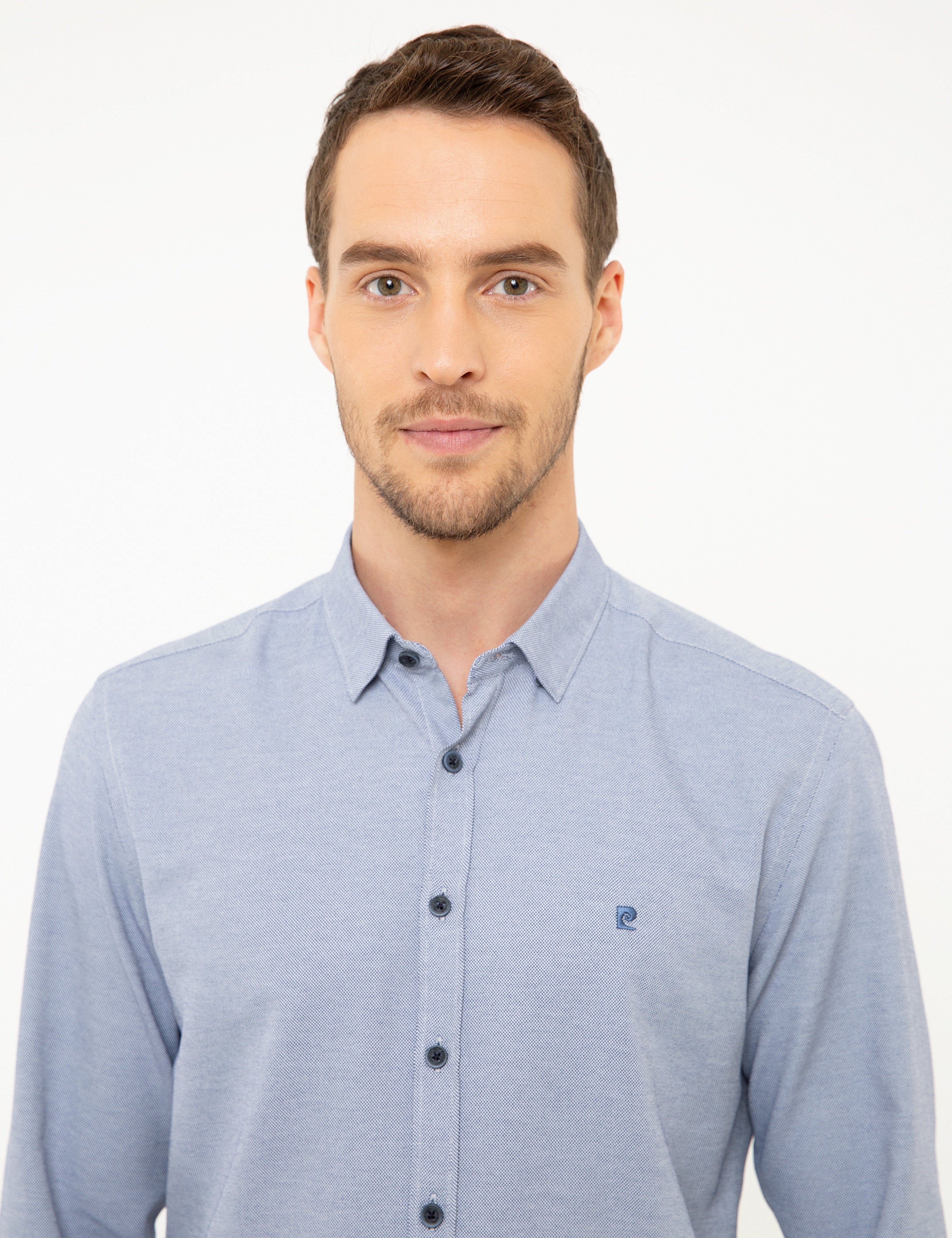 Lacivert Slim Fit Oxford Gömlek - Image 2