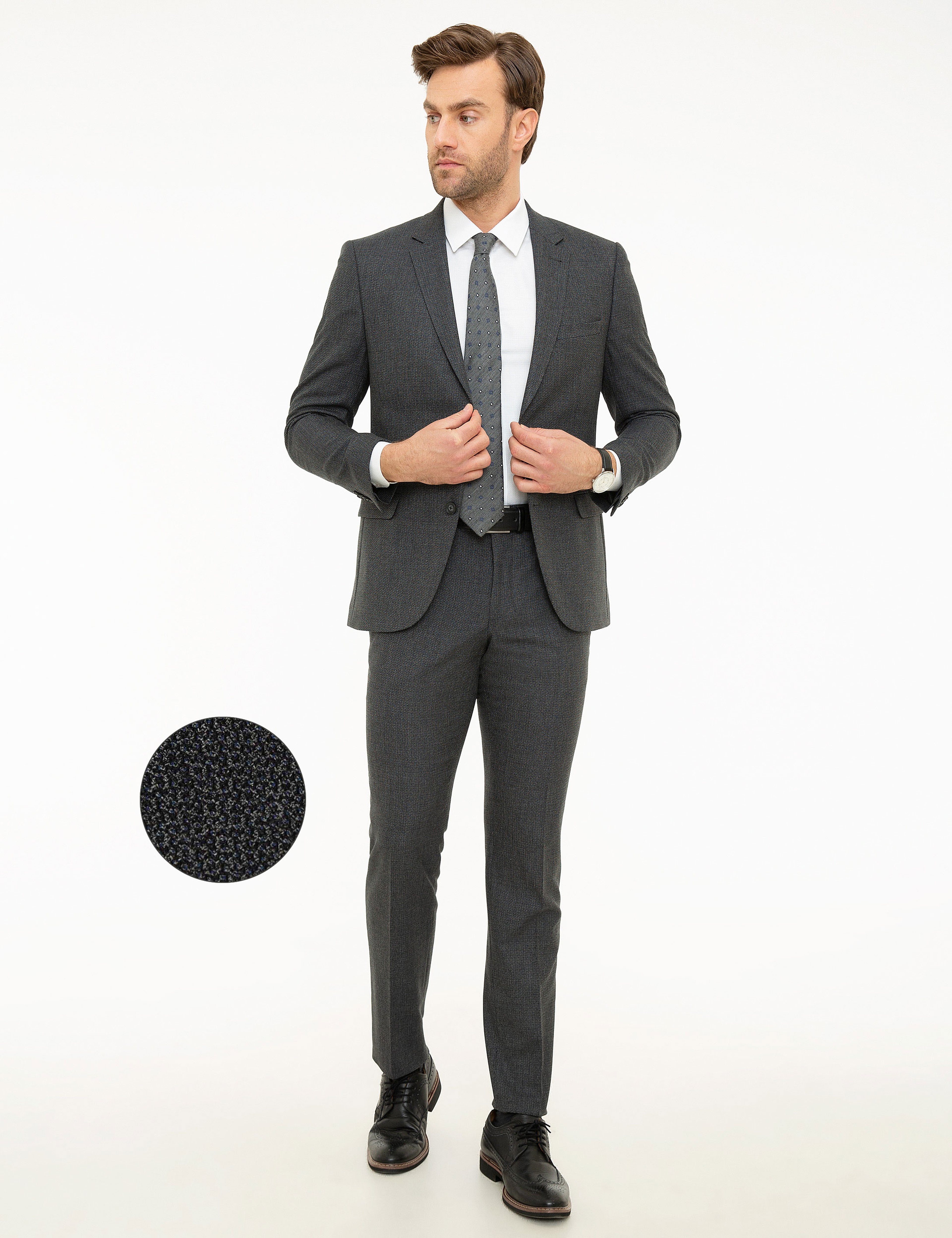 Füme Slim Fit Takım Elbise - Image 1
