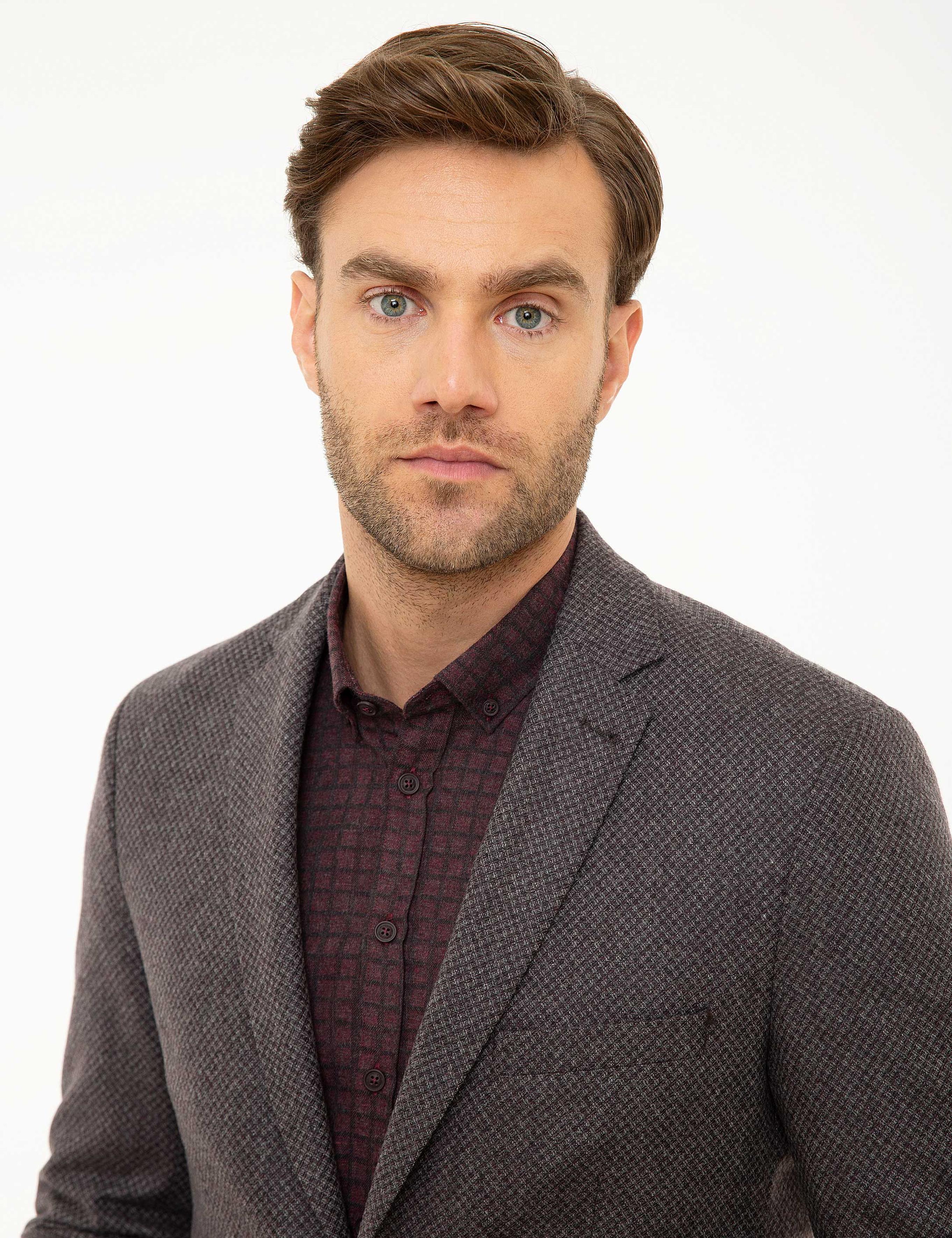 Bordo Slim Fit Ceket