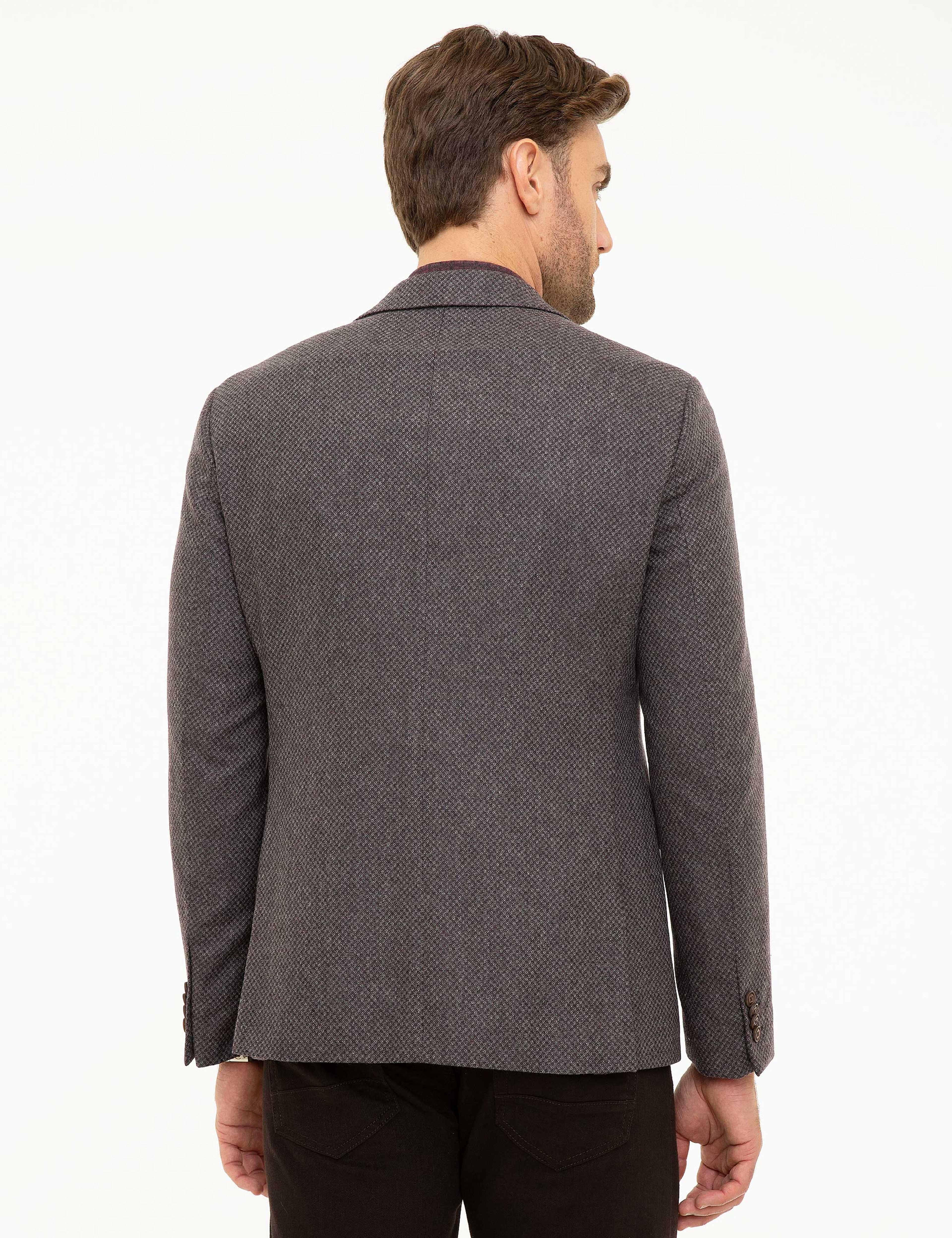 Bordo Slim Fit Ceket - Image 4