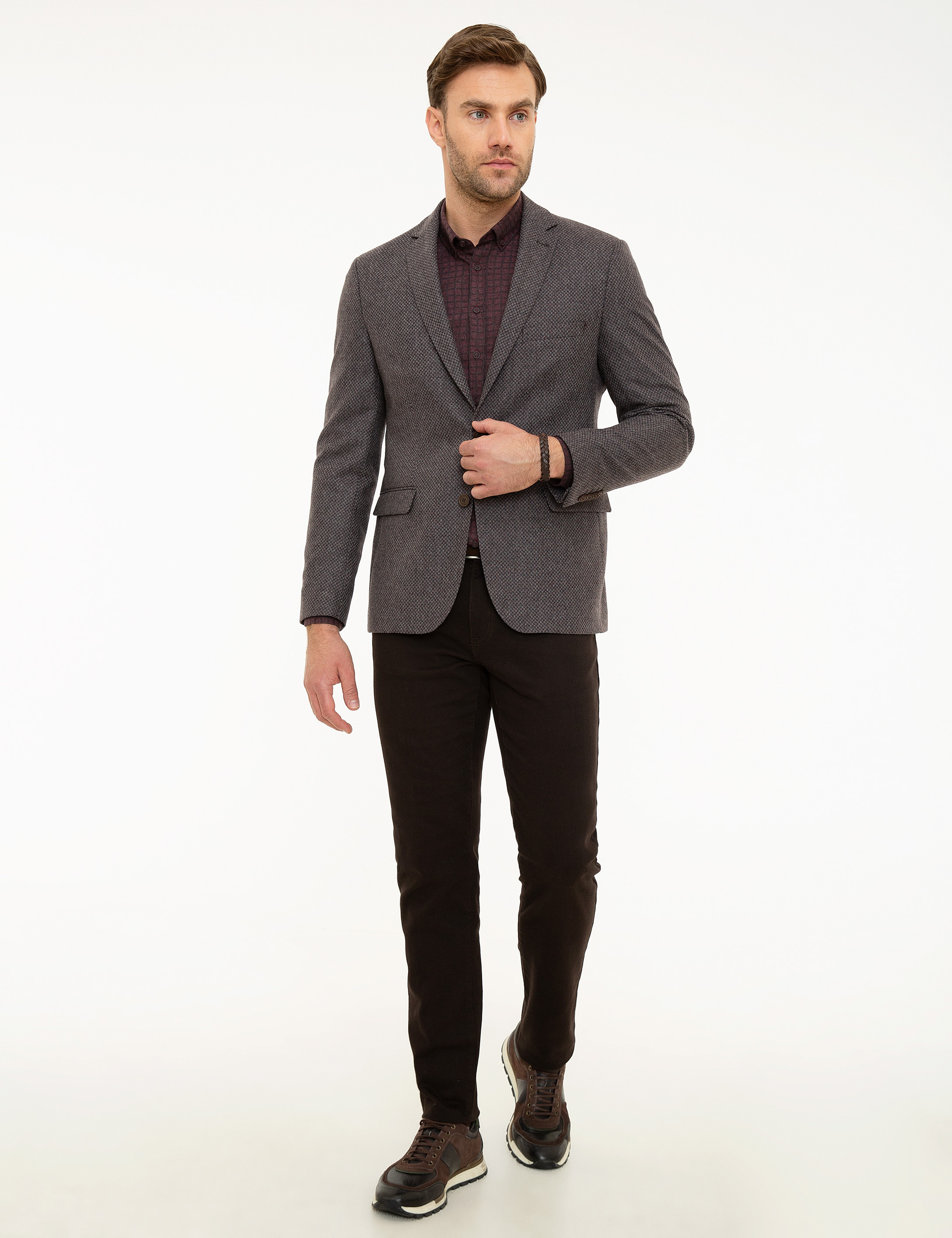 Bordo Slim Fit Ceket - Image 5