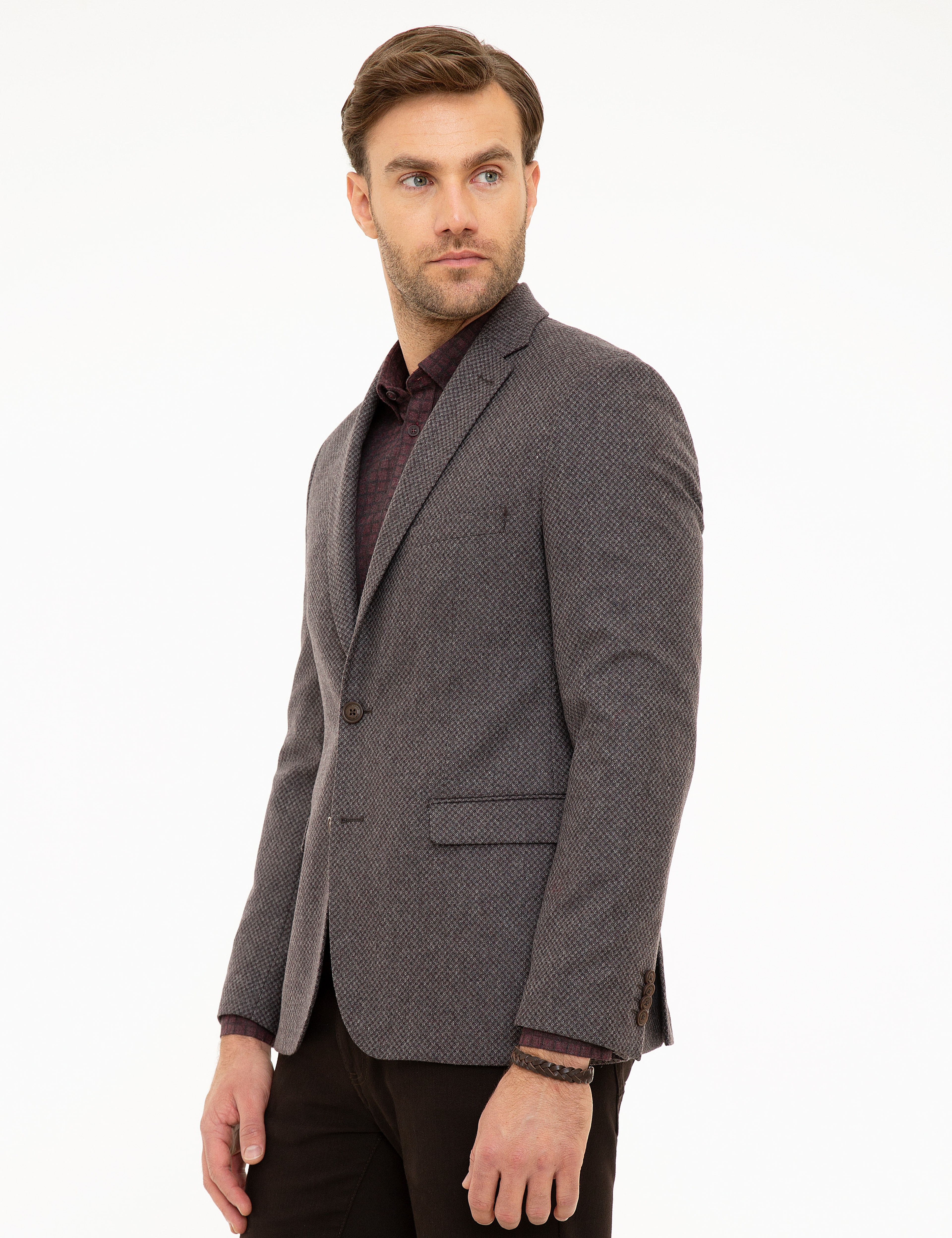 Bordo Slim Fit Ceket