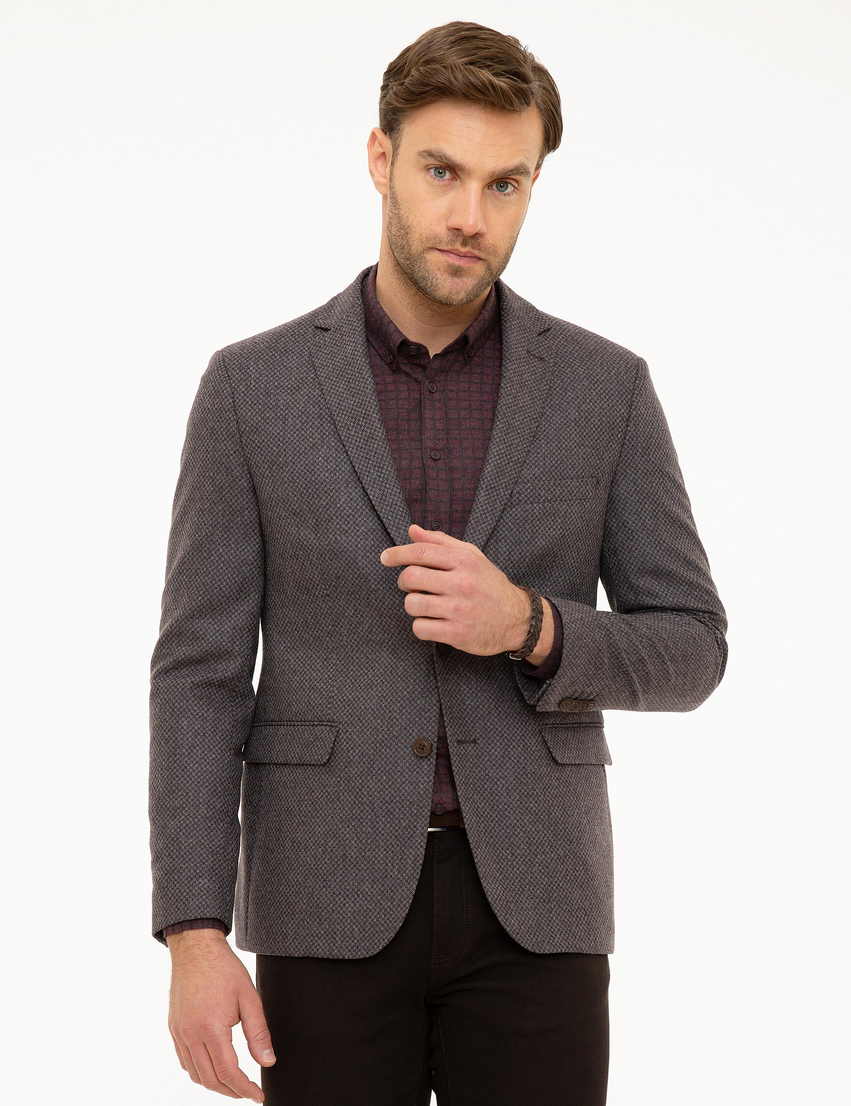 Bordo Slim Fit Ceket