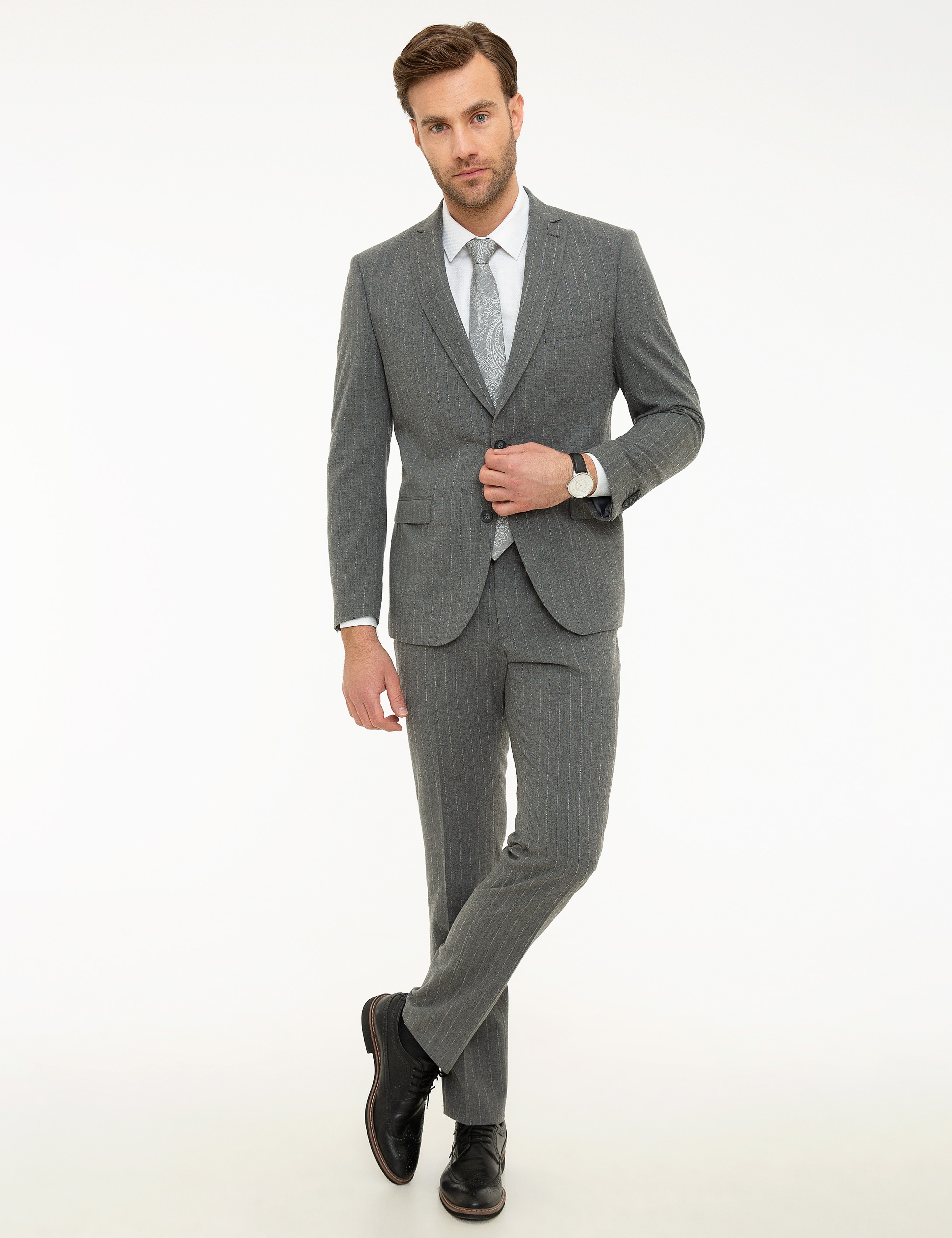 Füme Slim Fit Takım Elbise - Image 1