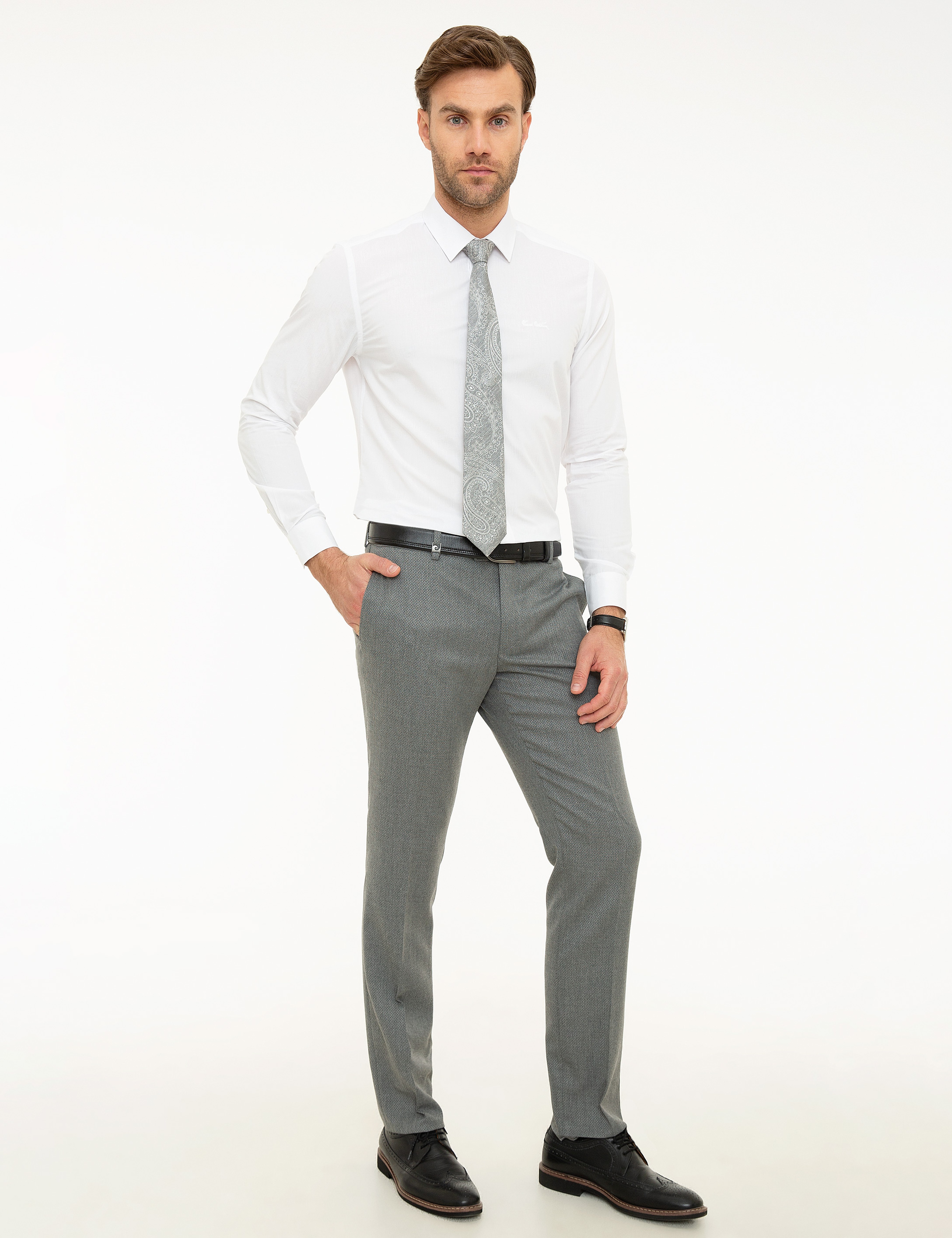 Gri Slim Fit Pantolon