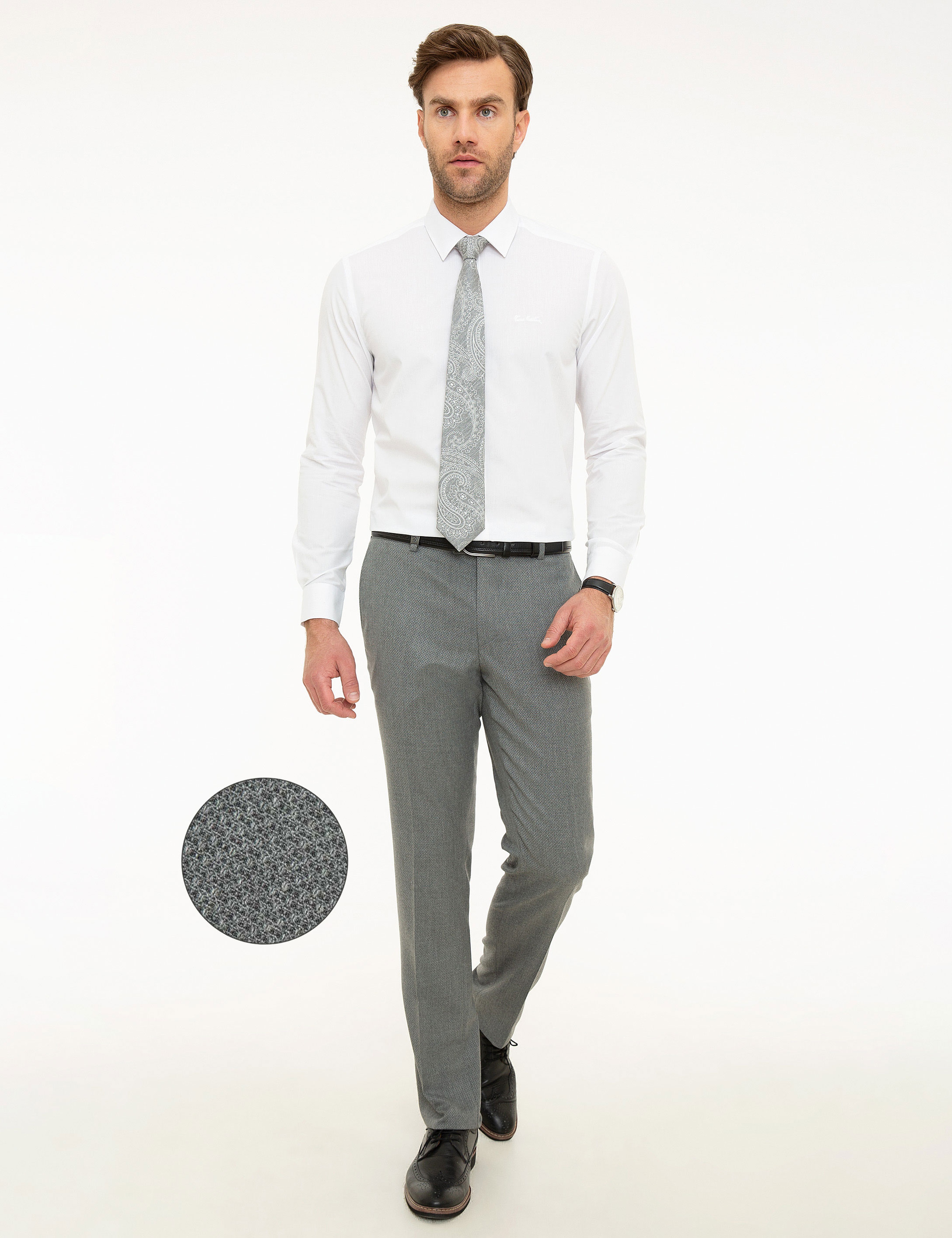 Gri Slim Fit Pantolon - Image 1