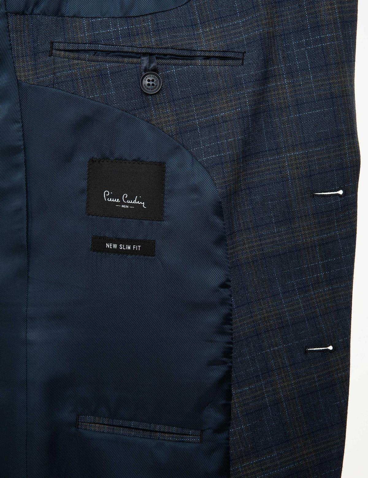 Ekose Lacivert Ekstra Slim Fit Takım Elbise - 50218414050