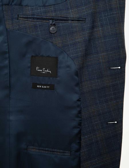 Ekose Lacivert Ekstra Slim Fit Takım Elbise - 50218414050