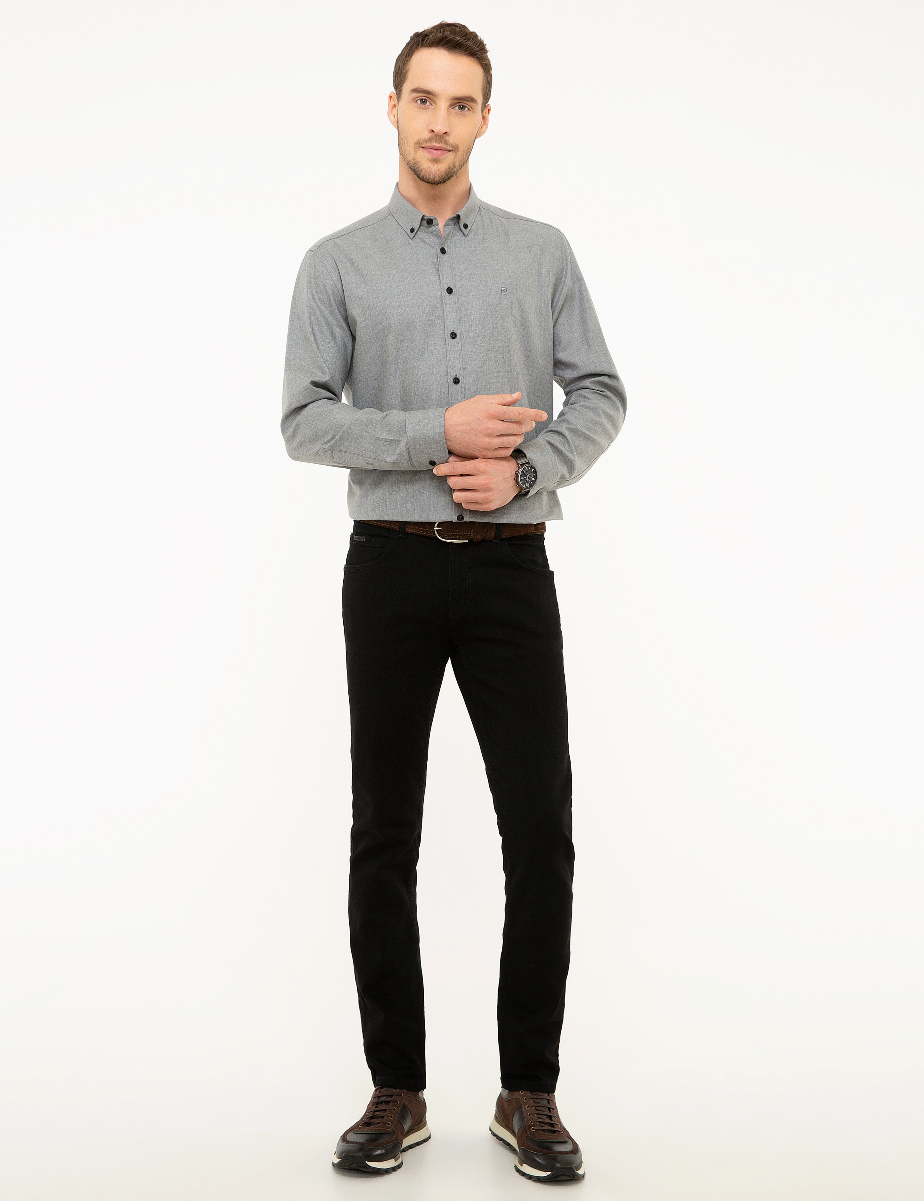 Siyah Slim Fit Jean Pantolon - Image 1
