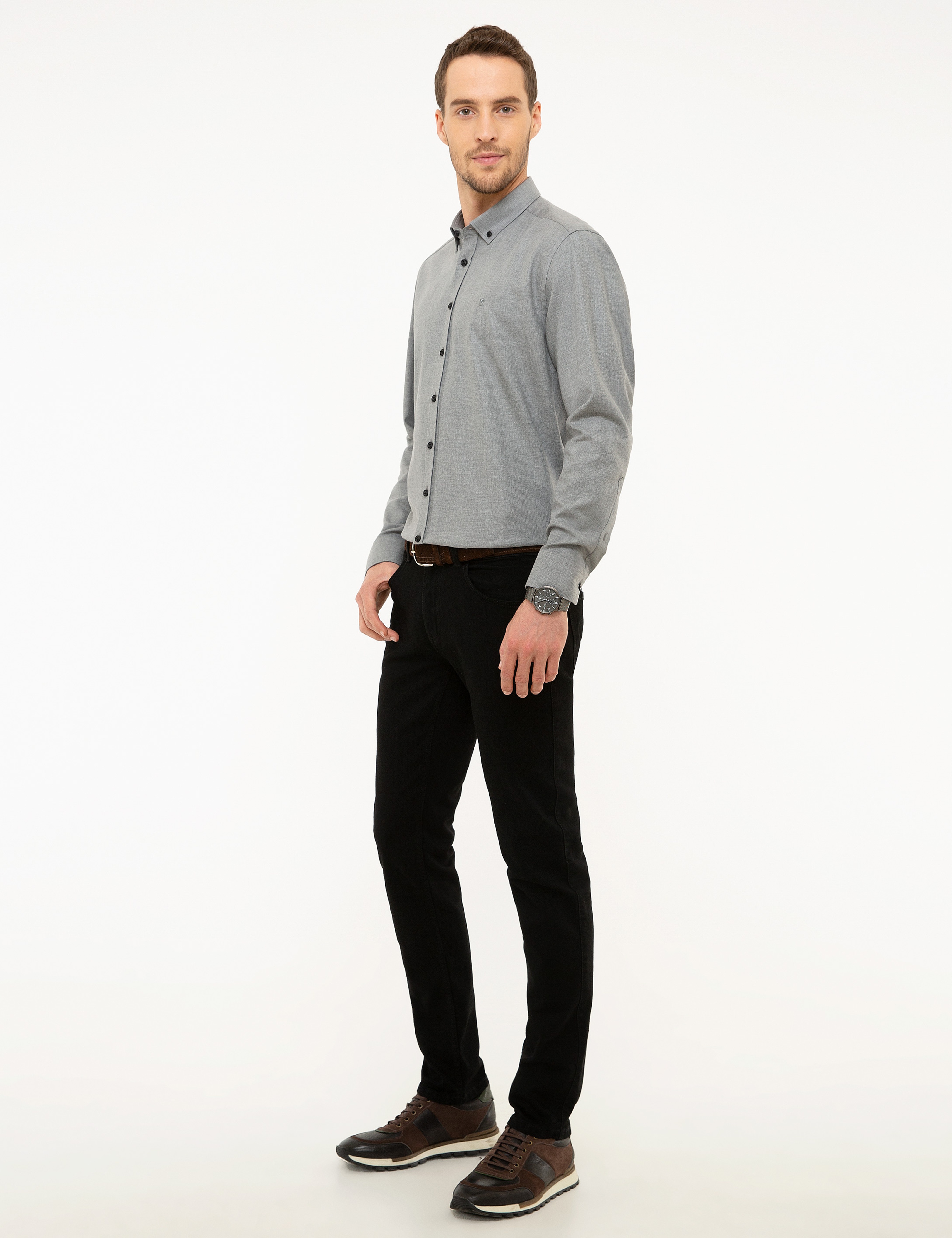 Siyah Slim Fit Jean Pantolon - Image 2