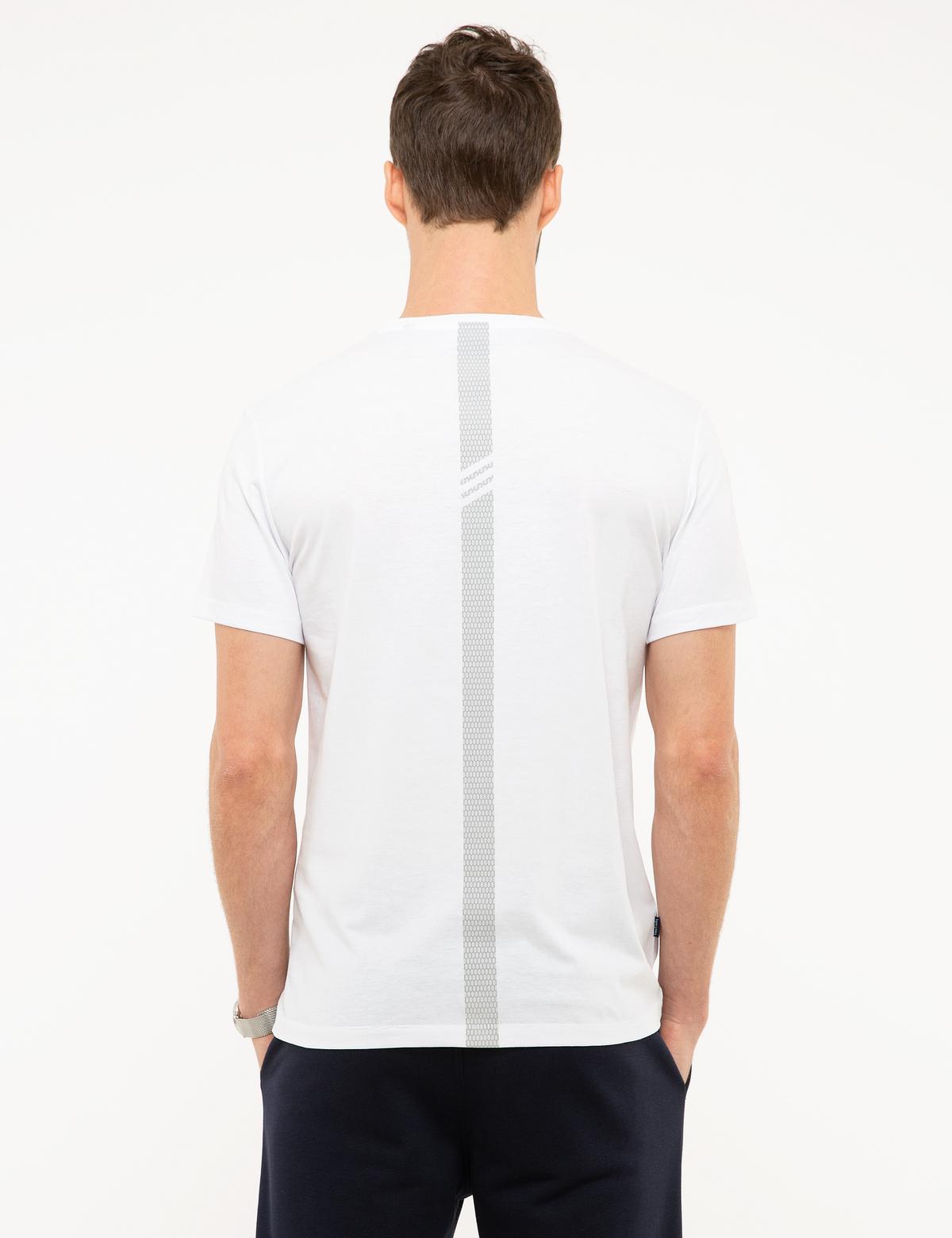 Beyaz Slim Fit Bisiklet Yaka Basic Tişört - 50217123004