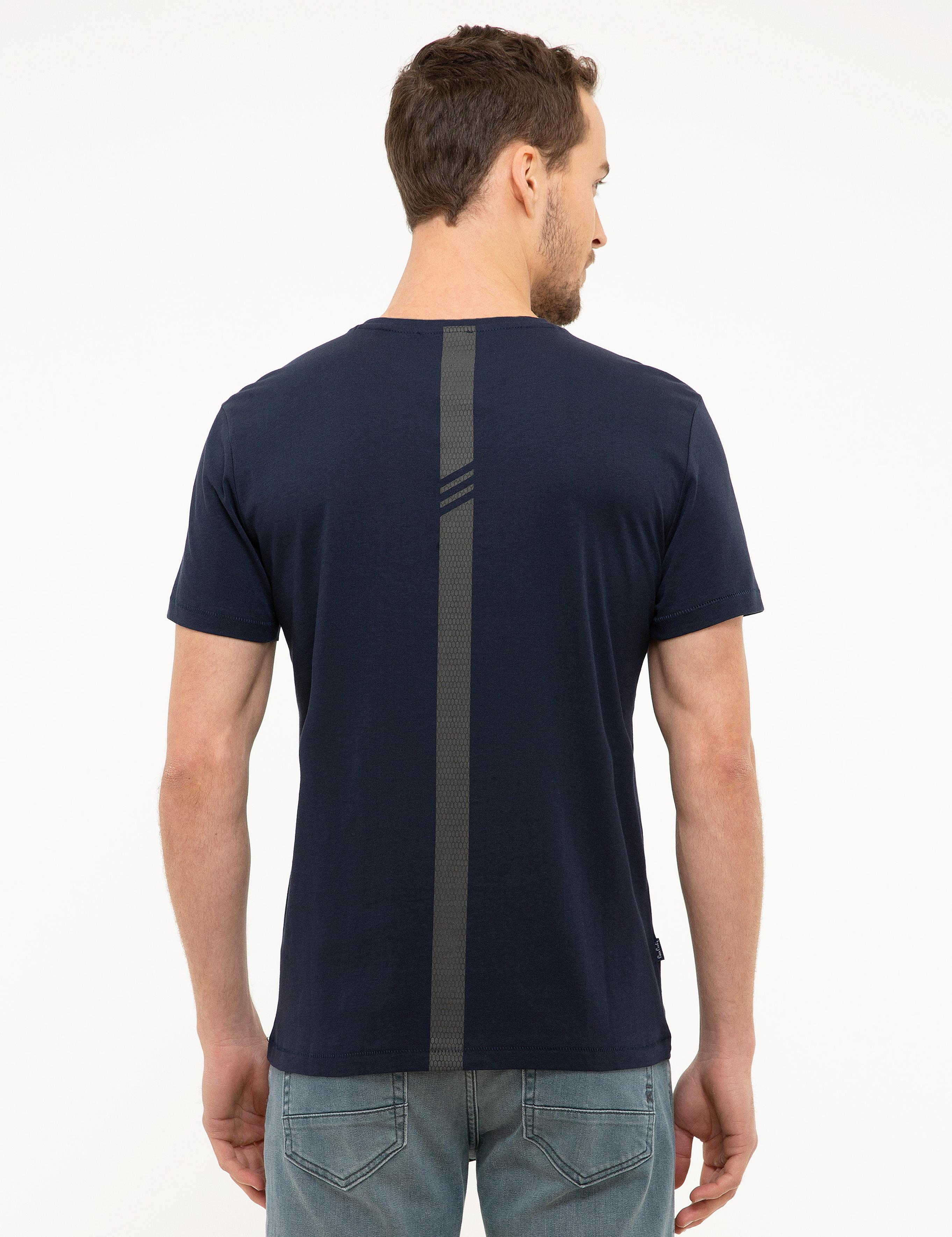 Lacivert Slim Fit Bisiklet Yaka Basic Tişört