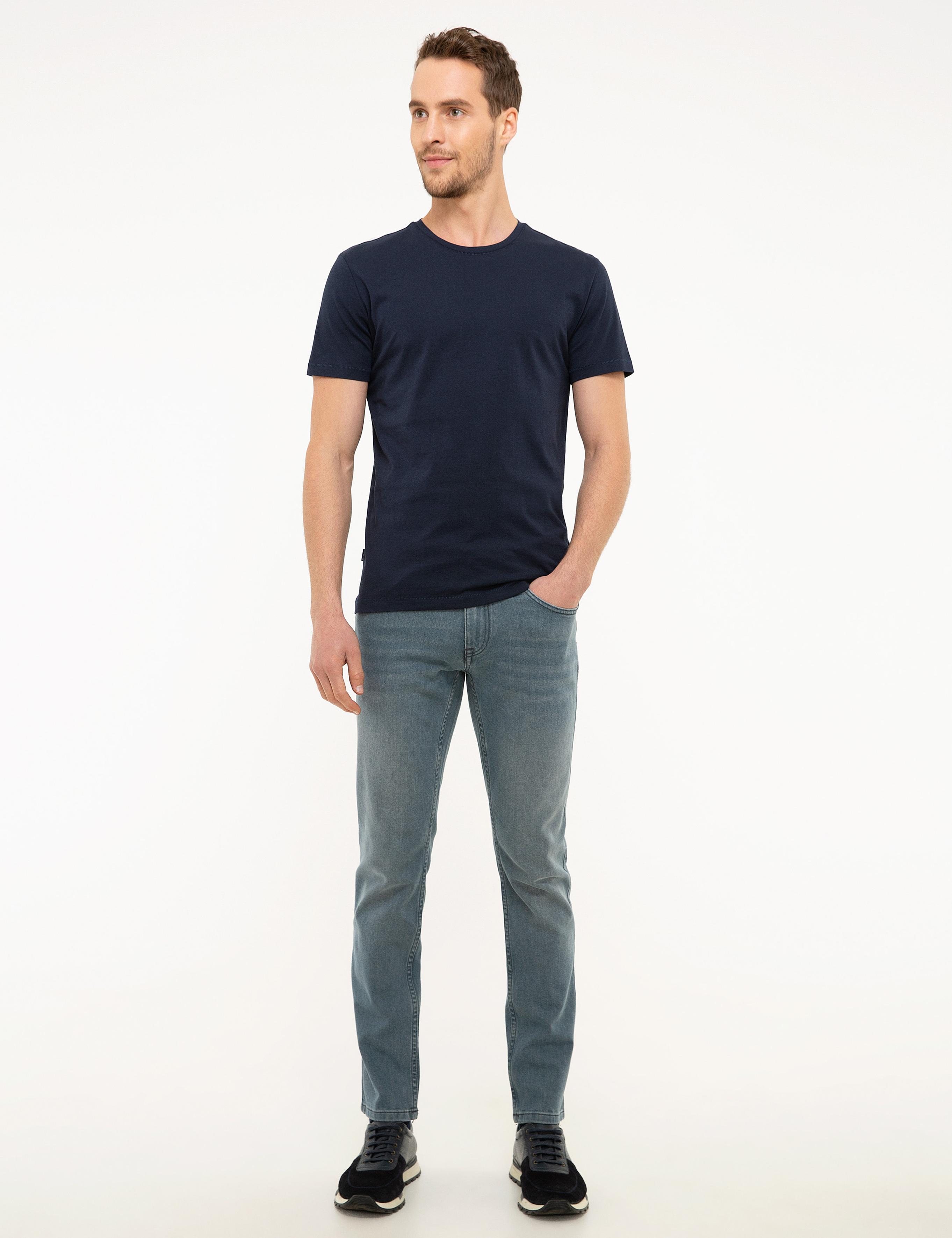 Lacivert Slim Fit Bisiklet Yaka Basic Tişört