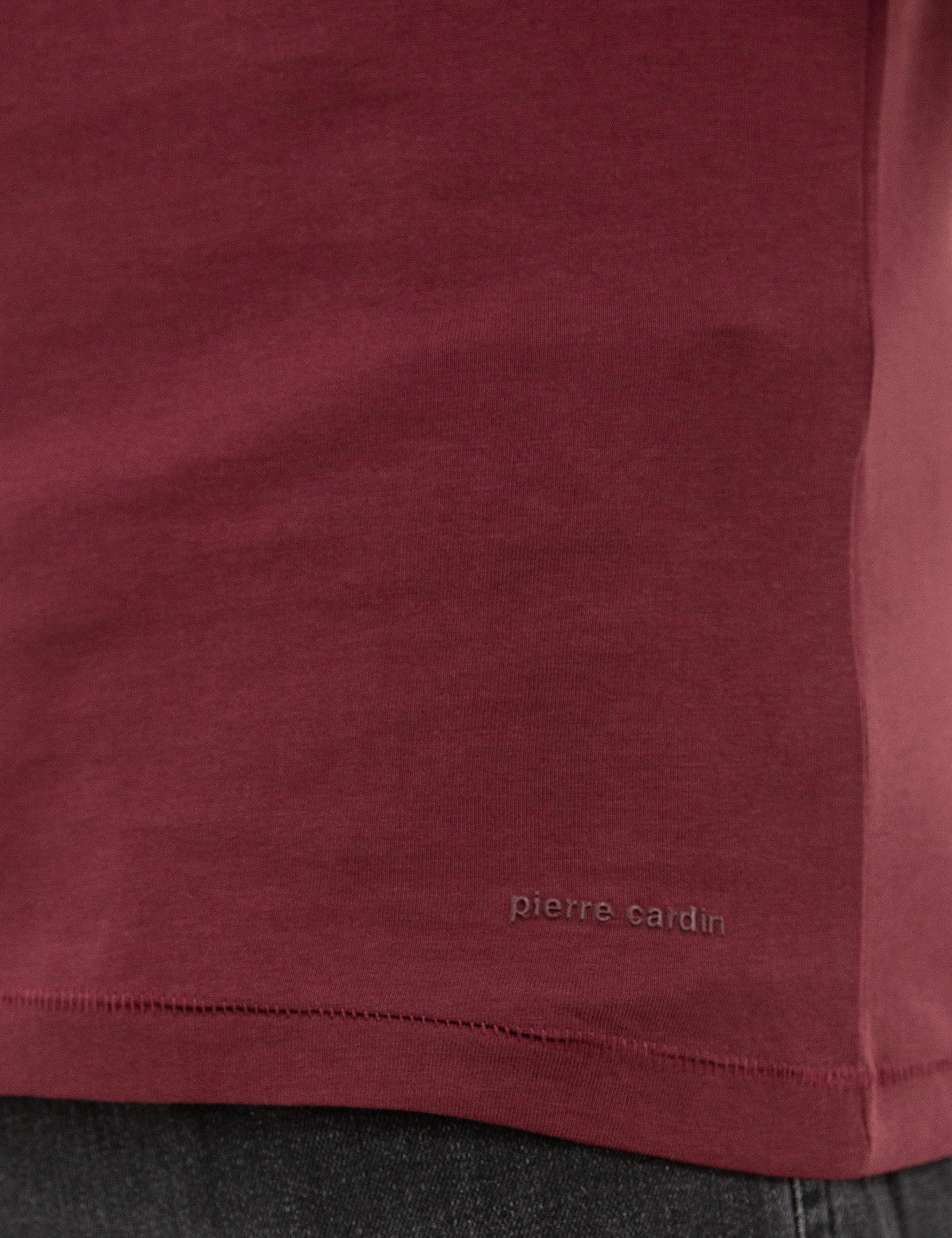 Bordo Slim Fit Bisiklet Yaka Basic Tişört