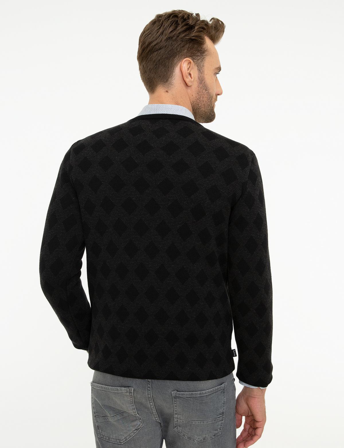 Siyah Slim Fit Triko Kazak - 50218097001