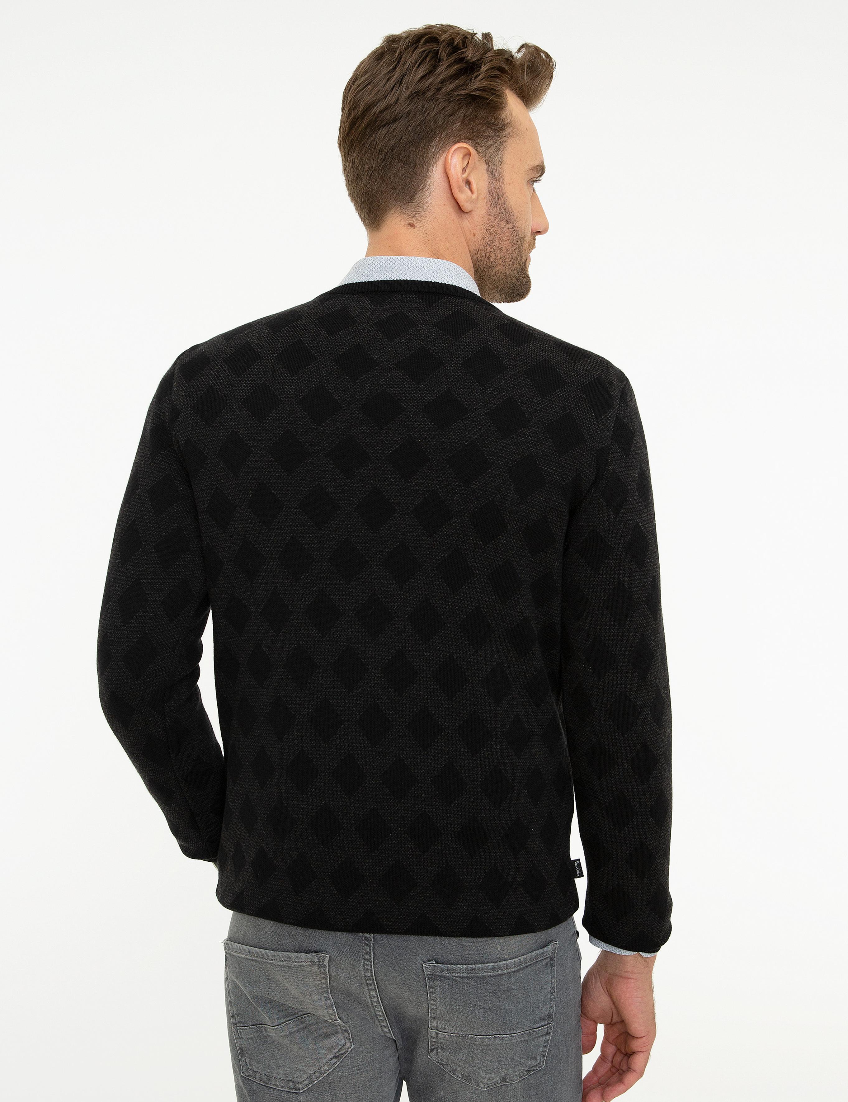 Siyah Slim Fit Triko Kazak