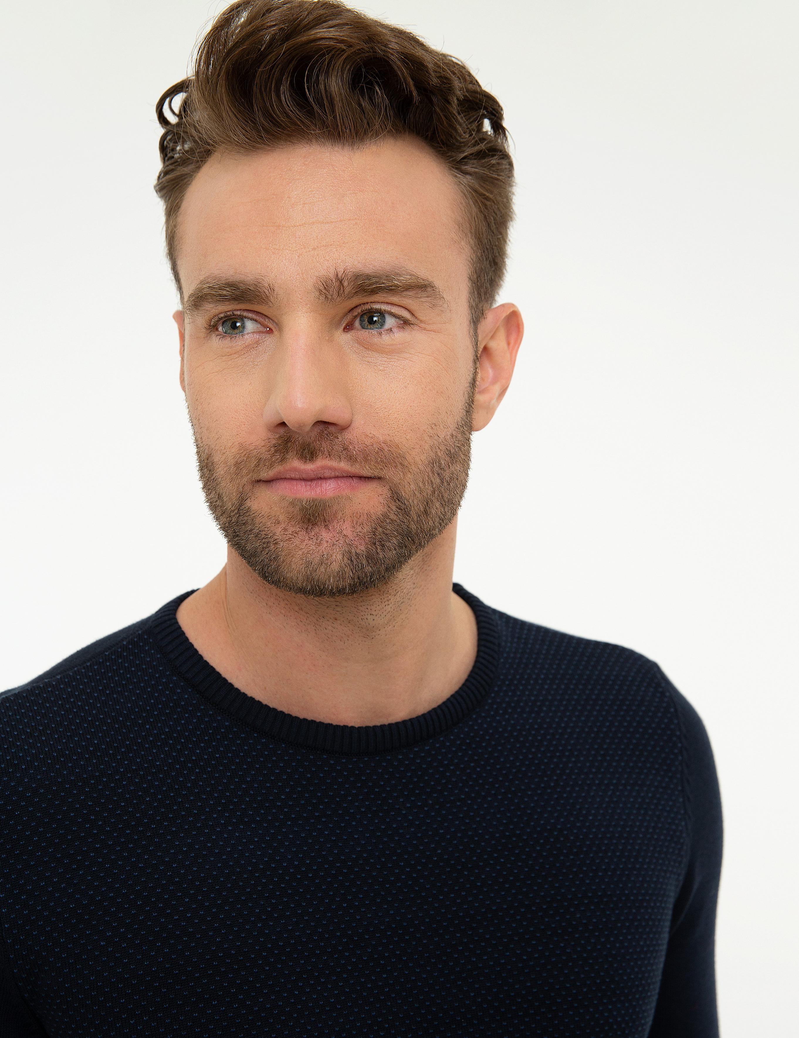 Koyu Lacivert Slim Fit Triko Kazak