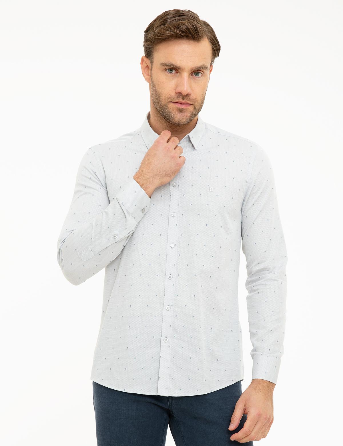 Açık Gri Slim Fit Gömlek - 50219446001