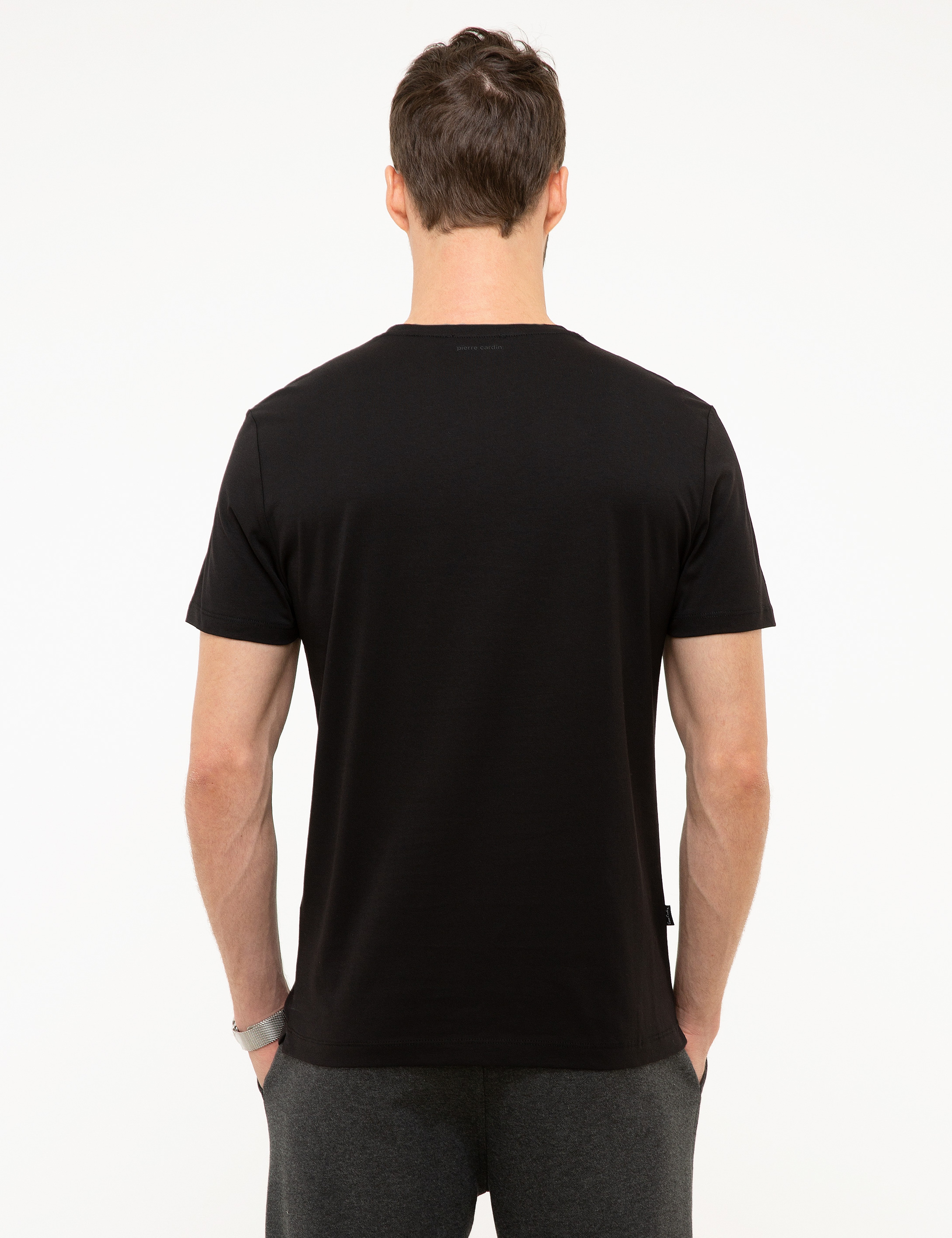Siyah Slim Fit Tişört - Image 3