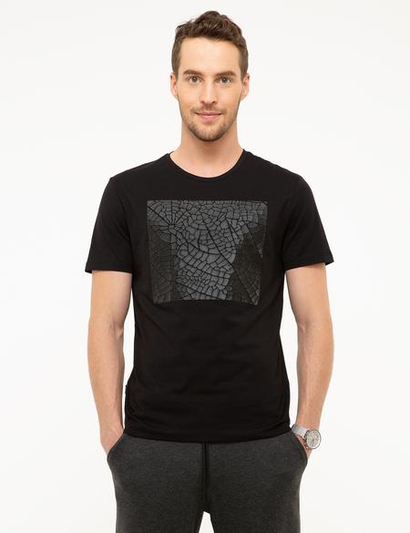 Siyah Slim Fit Tişört - 50218102001