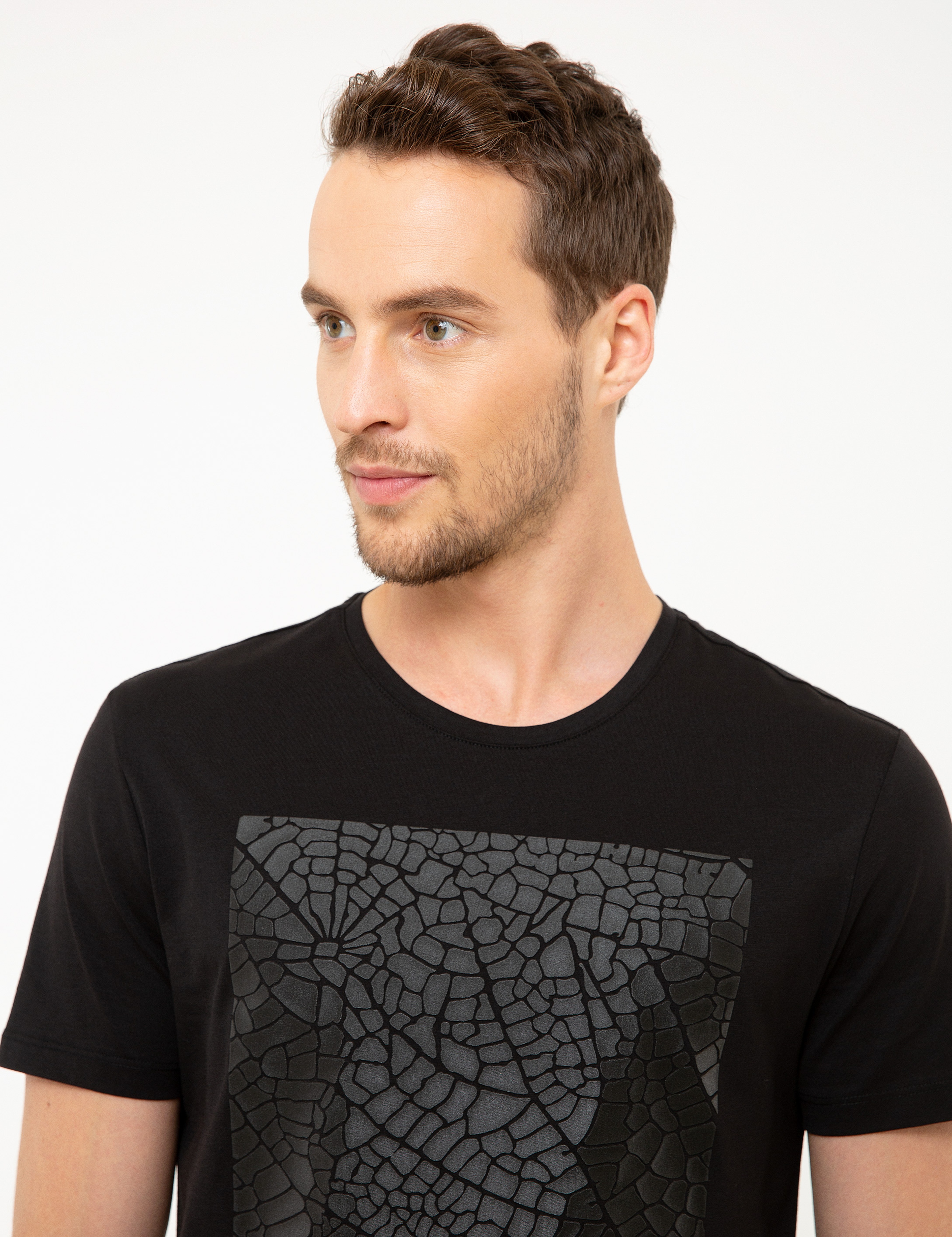Siyah Slim Fit Tişört - Image 2