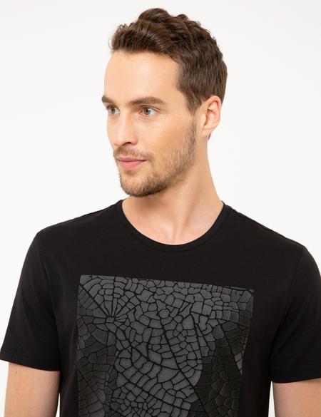 Siyah Slim Fit Tişört - 50218102001