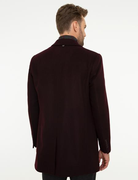 Bordo Ex. Slim Fit Kaşe Kaban - 50214946039