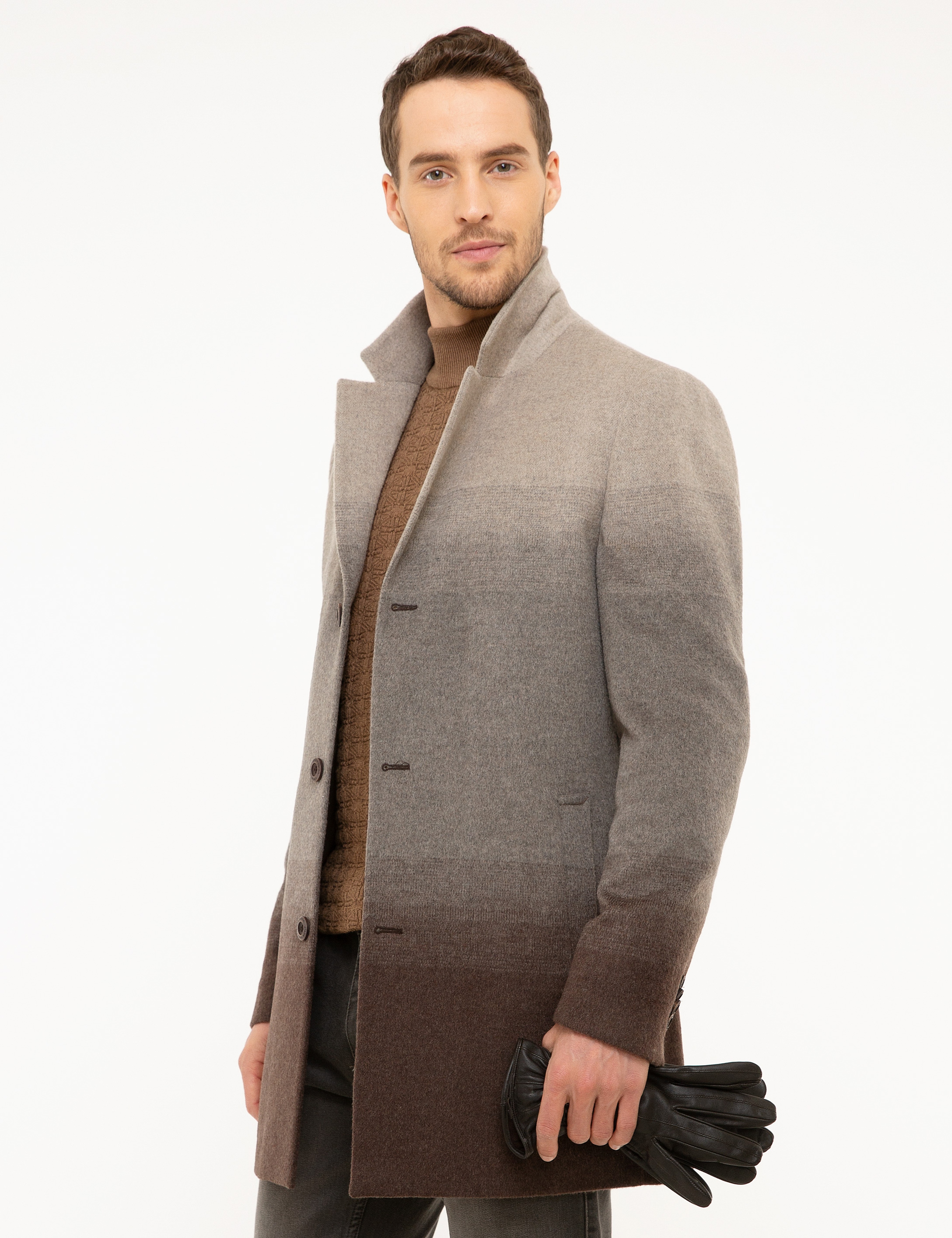 Açık Kahverengi Ex.Slim Fit Kaban - Image 3