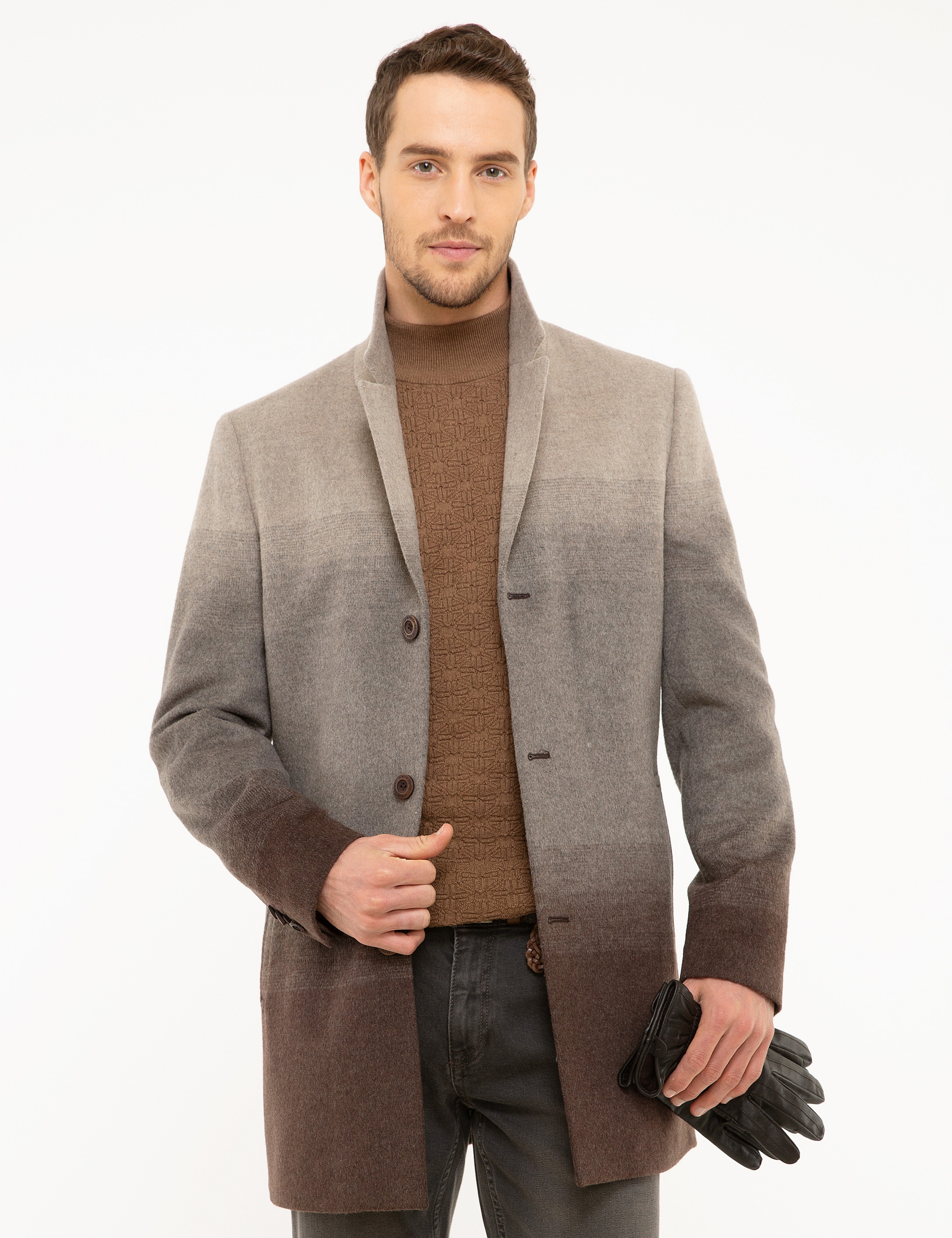 Açık Kahverengi Ex.Slim Fit Kaban - Image 1