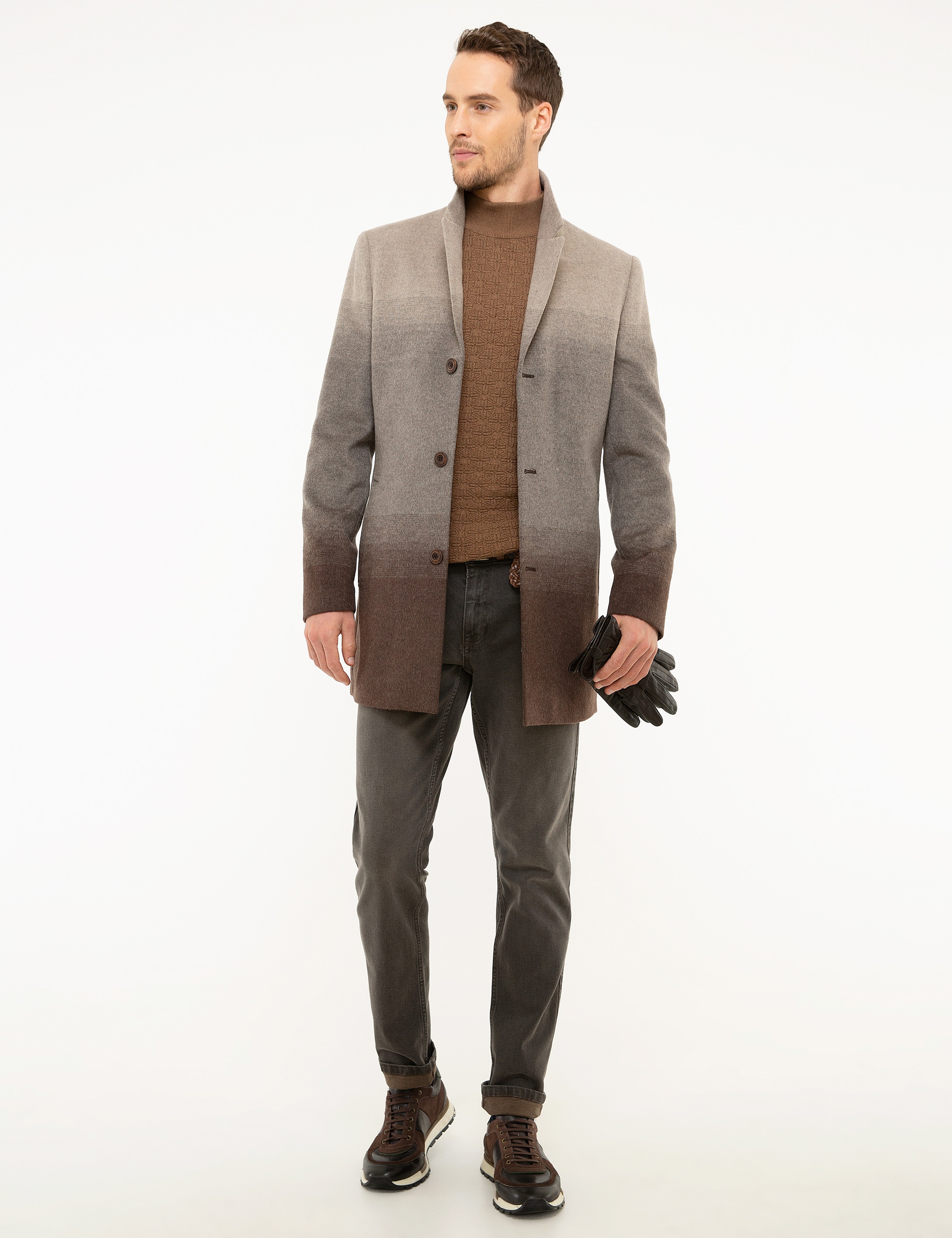 Açık Kahverengi Ex.Slim Fit Kaban - Image 5