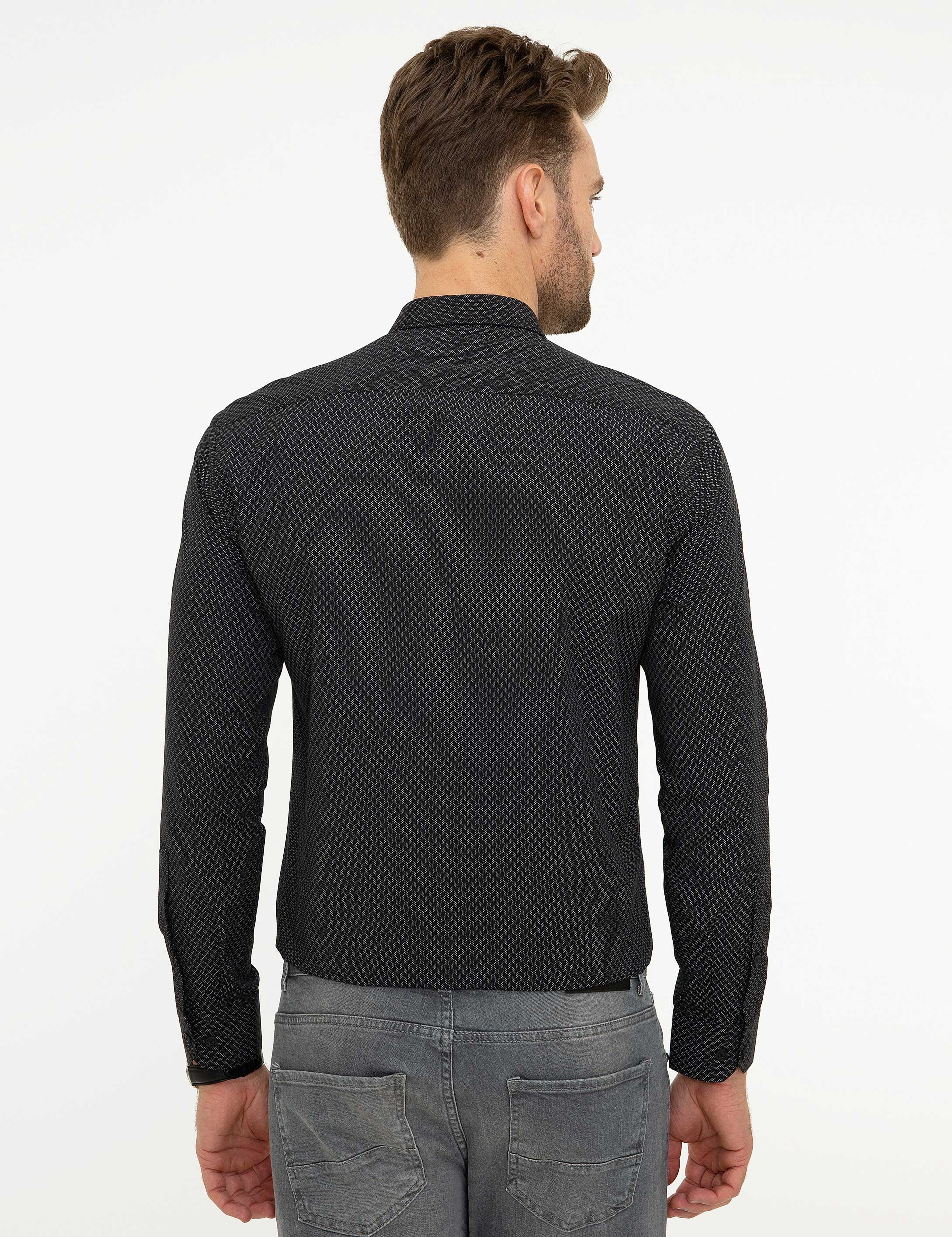 Siyah Slim Fit Gömlek - Image 3