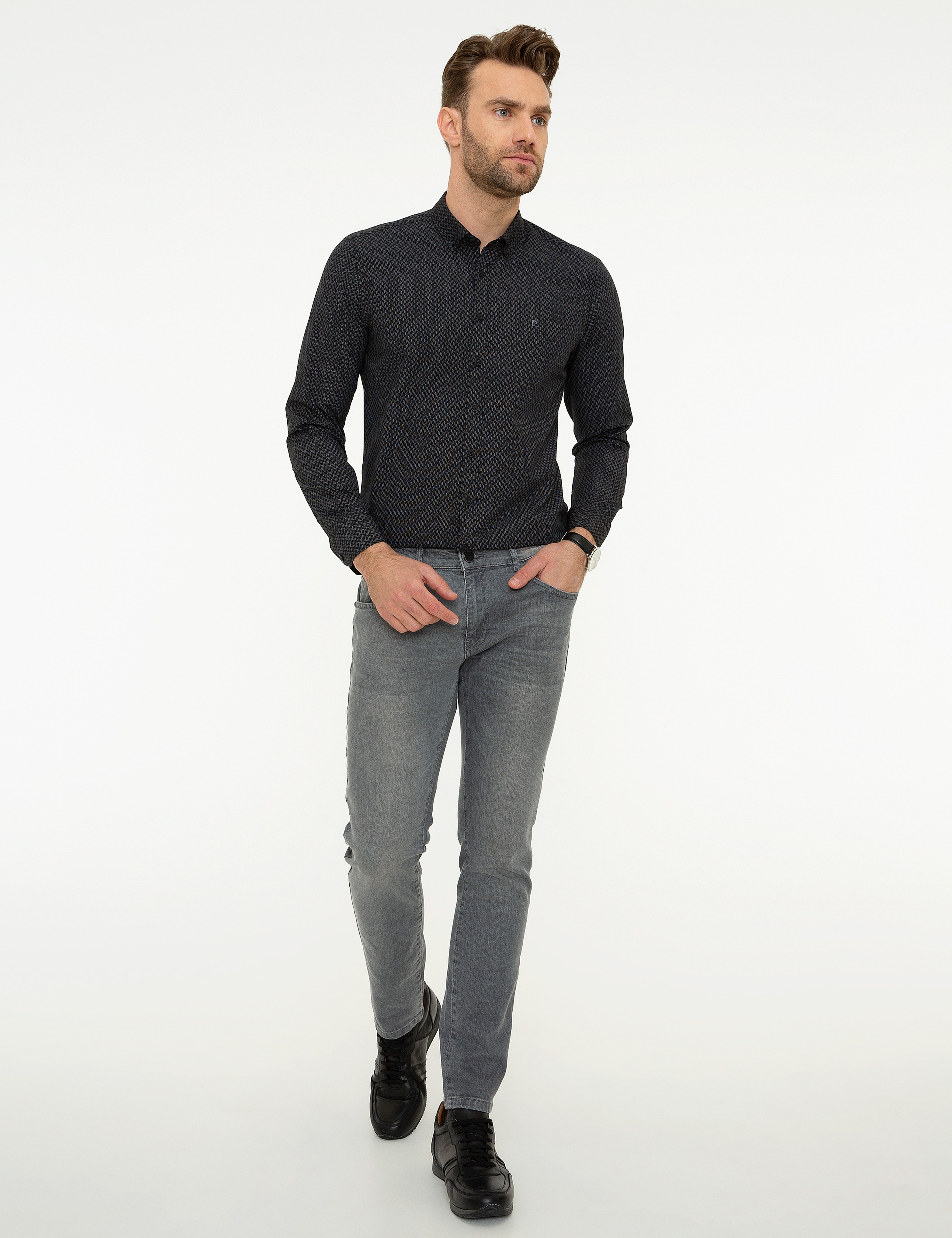Siyah Slim Fit Gömlek - Image 4