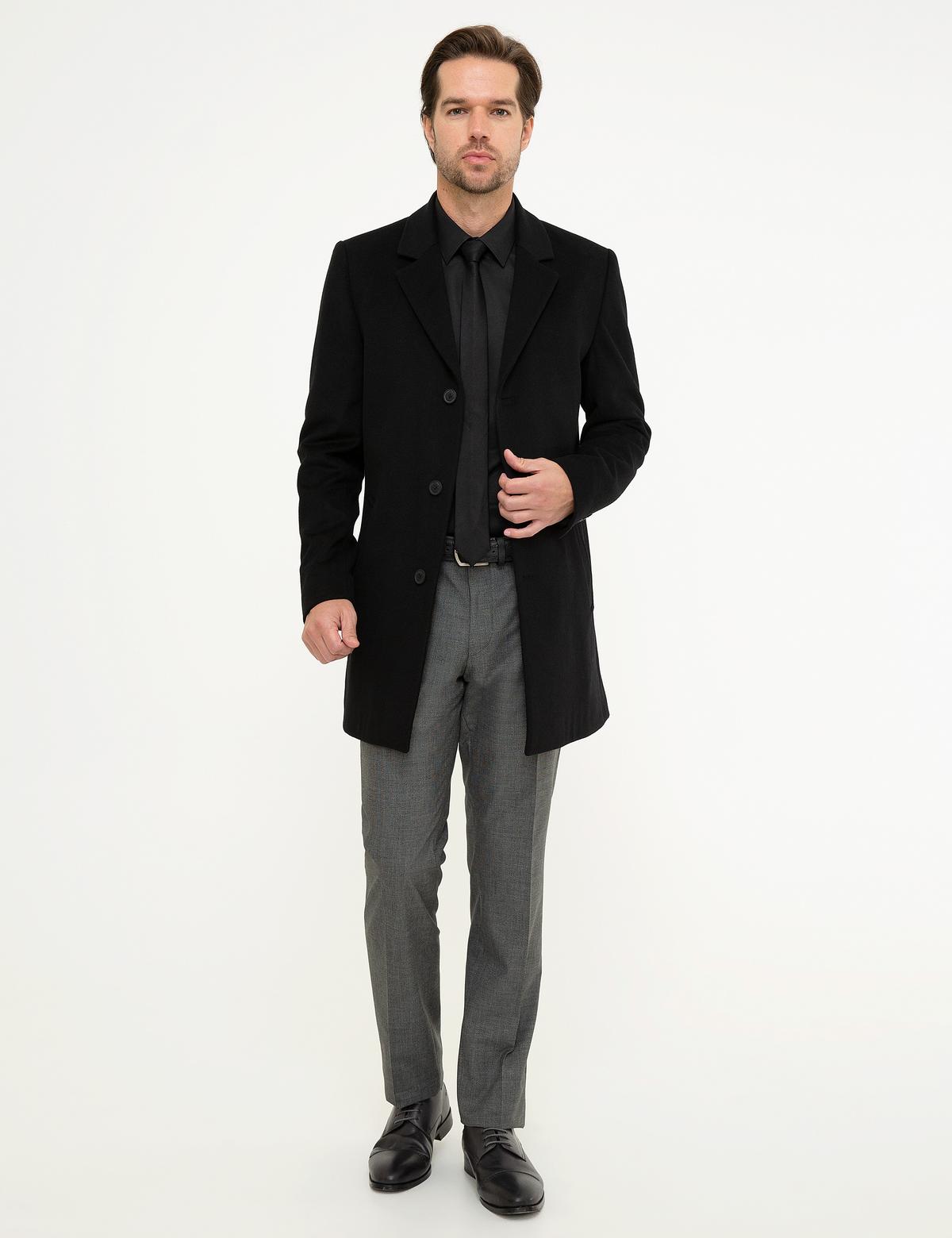 Siyah Ex.Slim Fit Kaban - 50214946030