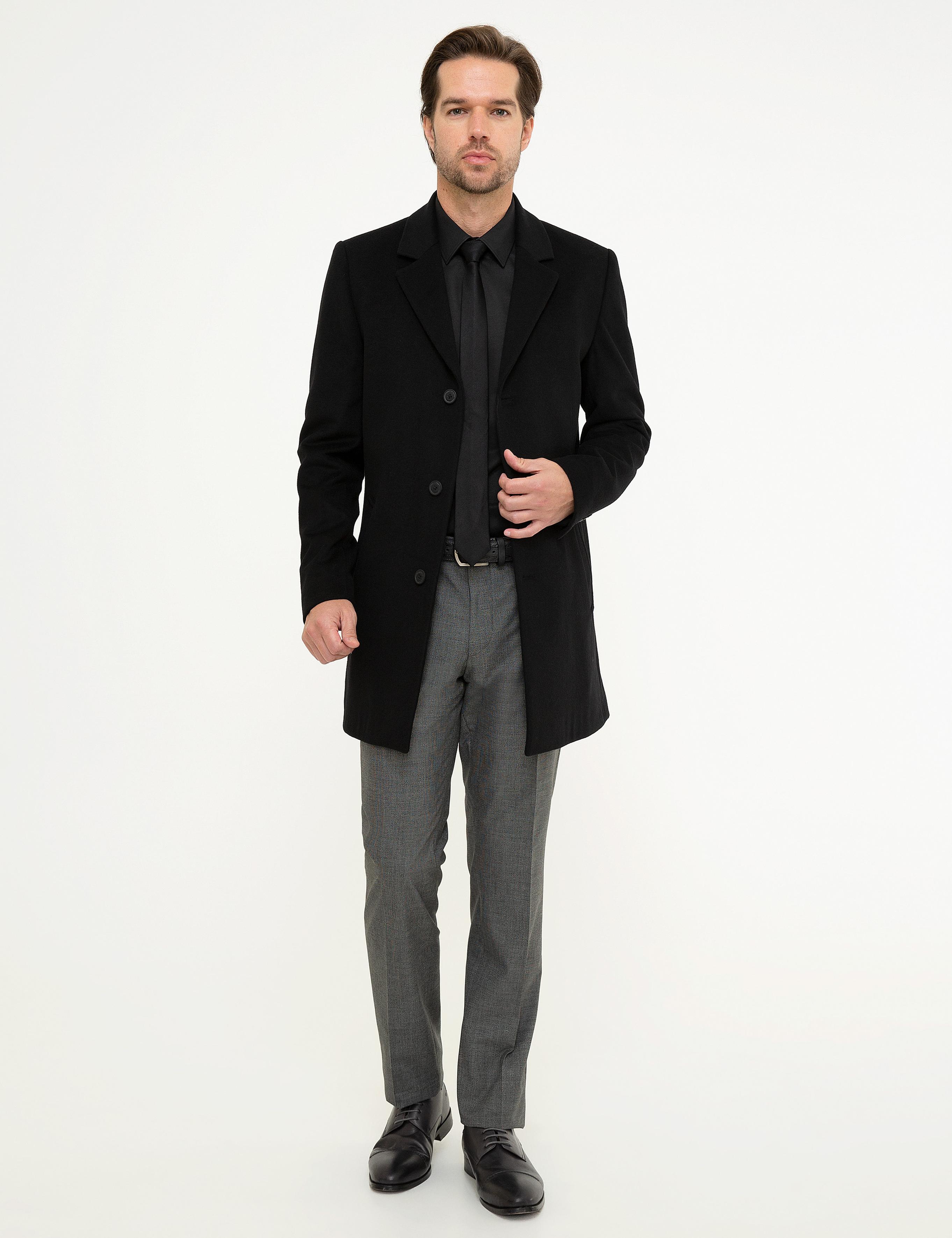 Siyah Ex.Slim Fit Kaban