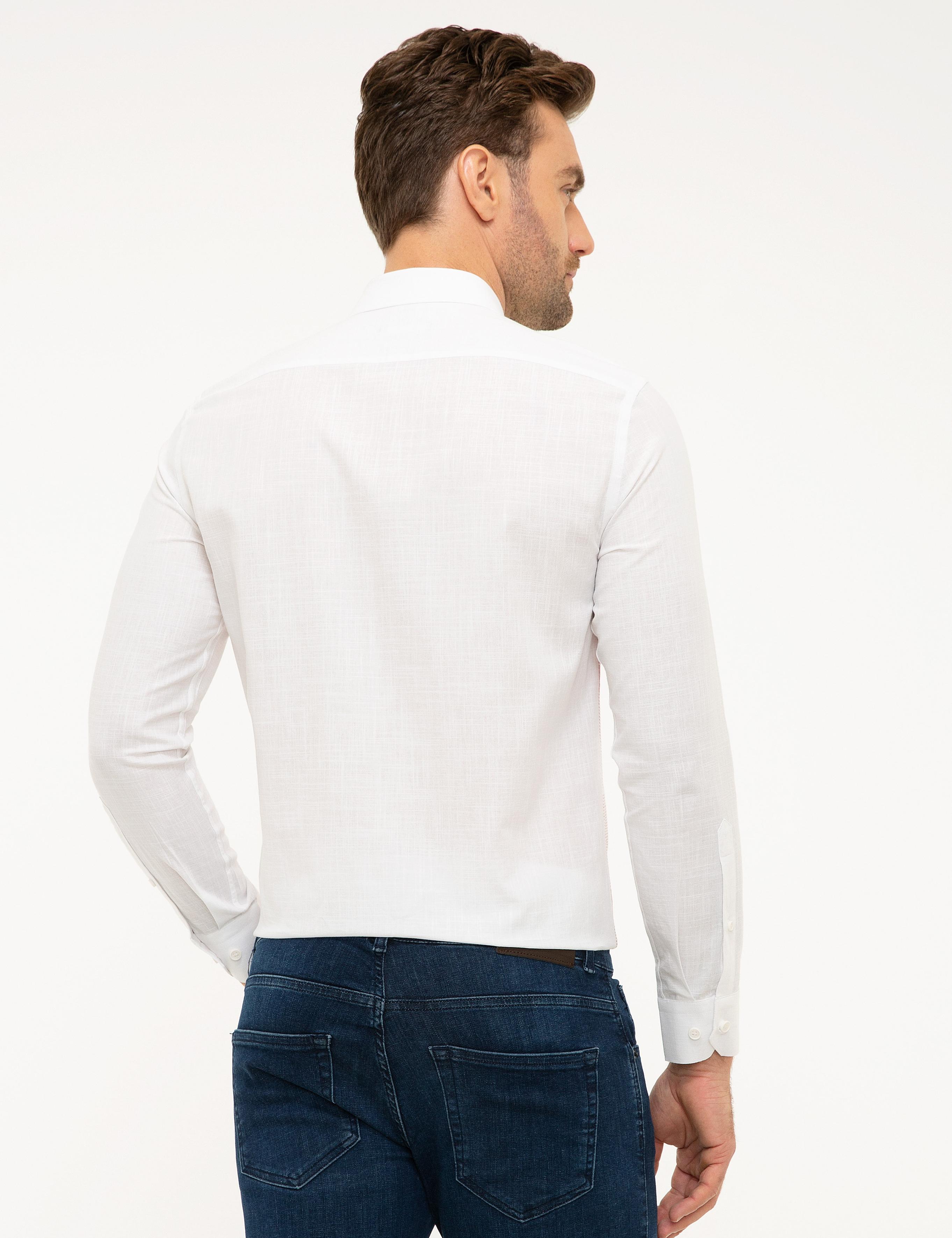 Bordo Slim Fit Uzun Kollu Gömlek