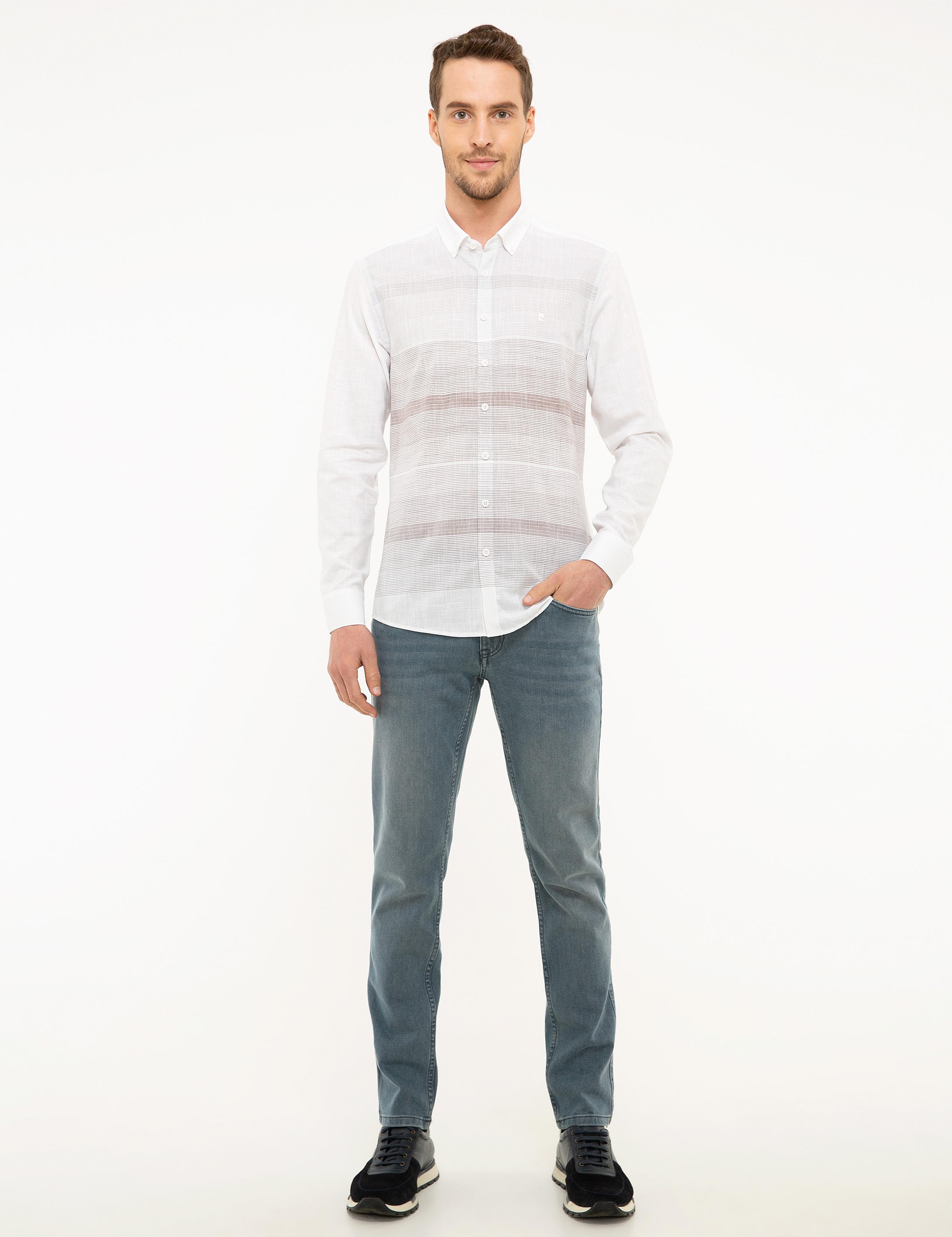 Gri Slim Fit Uzun Kollu Gömlek